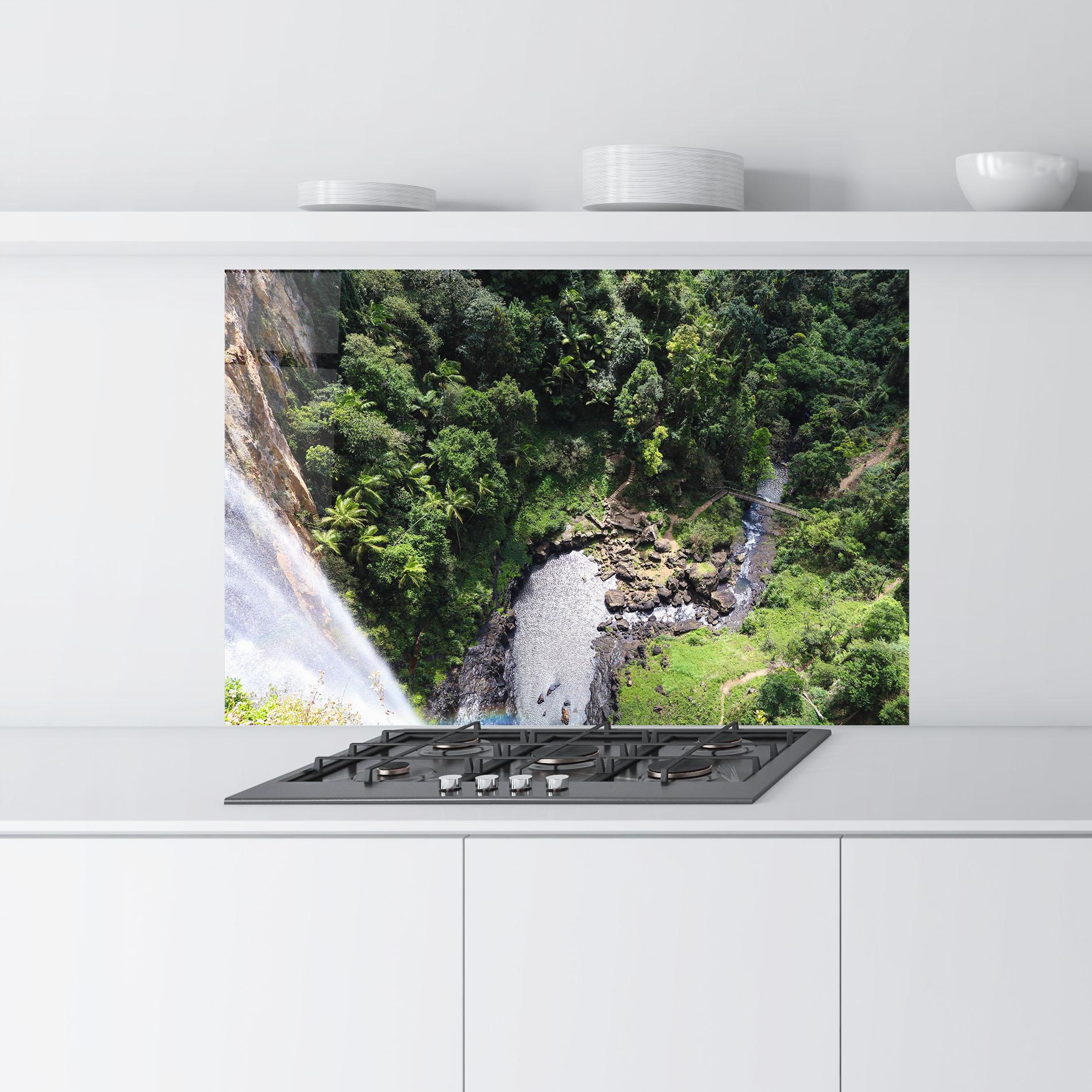 Küchenrückwand Glas Top Waterfall View mockup 9