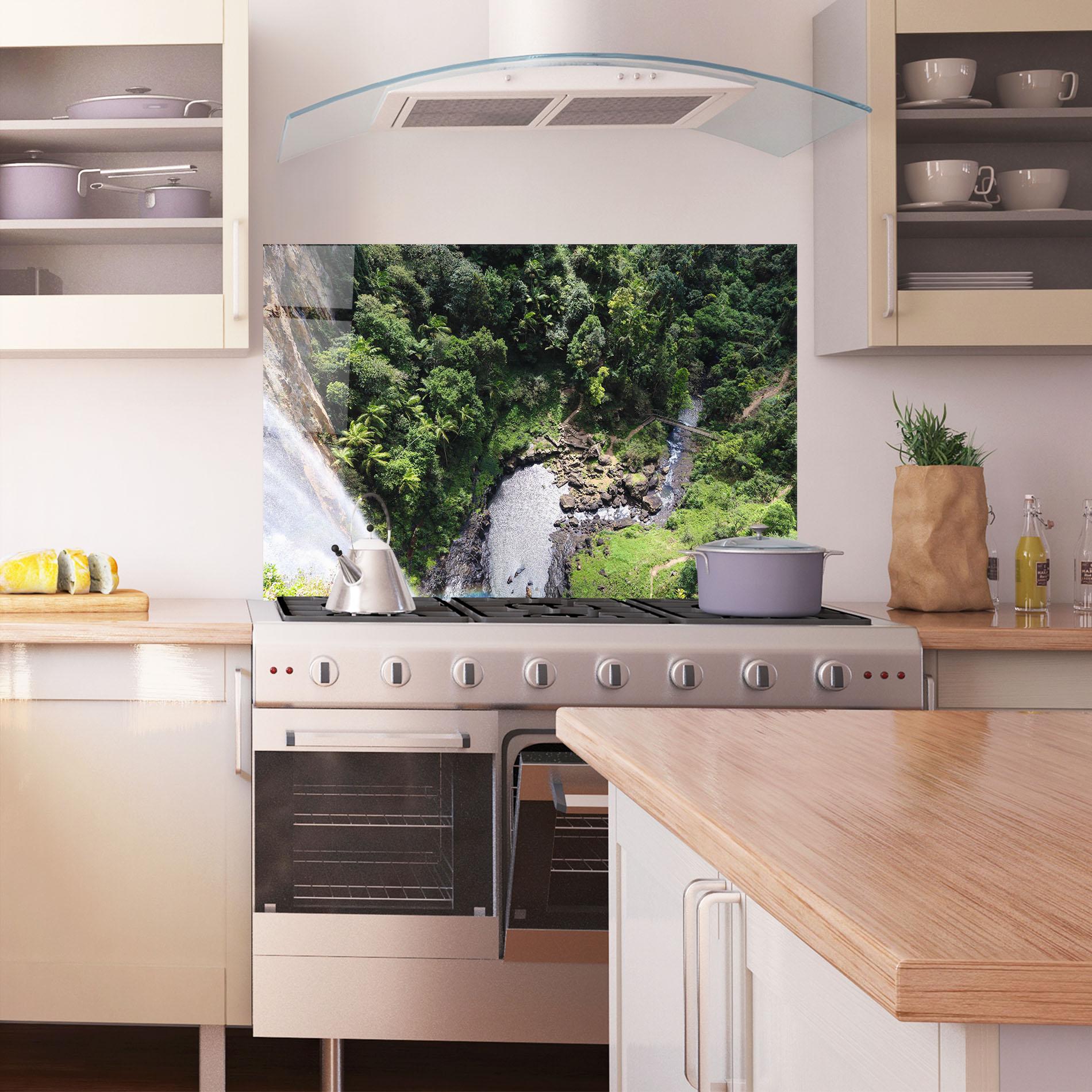 Küchenrückwand Glas Top Waterfall View mockup 1