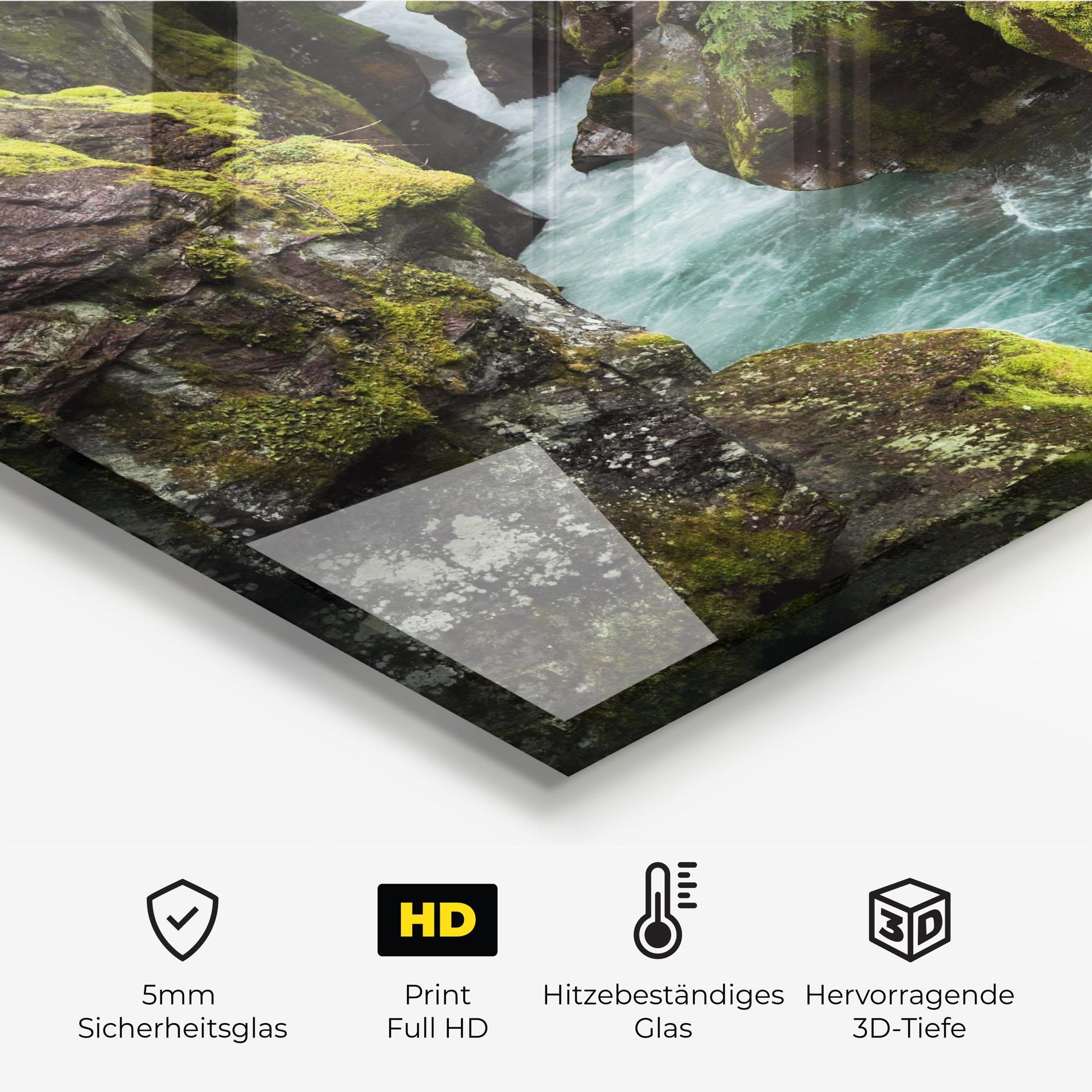 Küchenrückwand Glas Blue Majestic Waterfall mockup 2