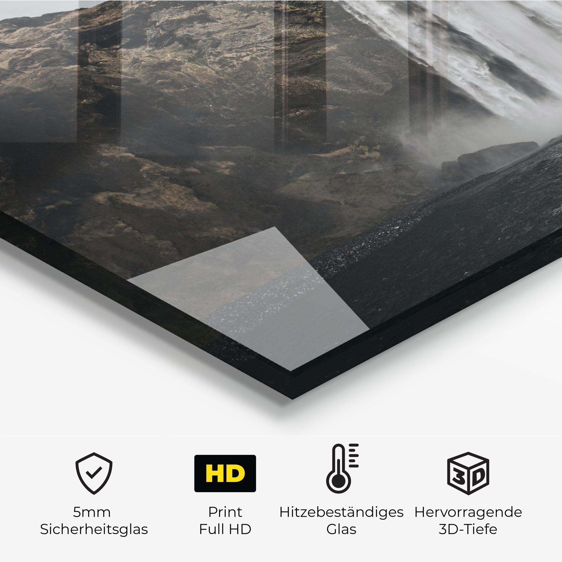 Küchenrückwand Glas Grey Waterfall mockup 2