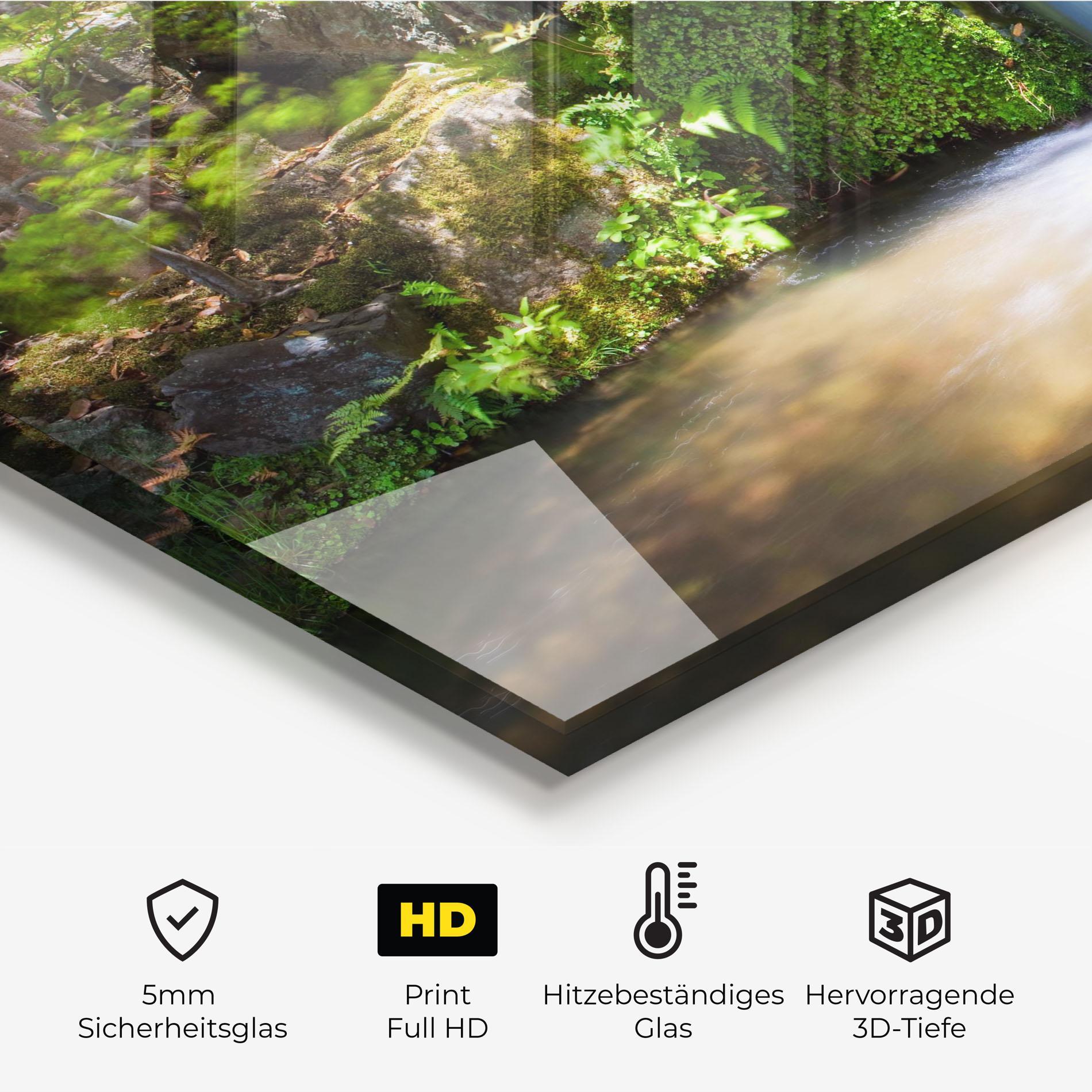 Küchenrückwand Glas Jungle View Waterfall mockup 2