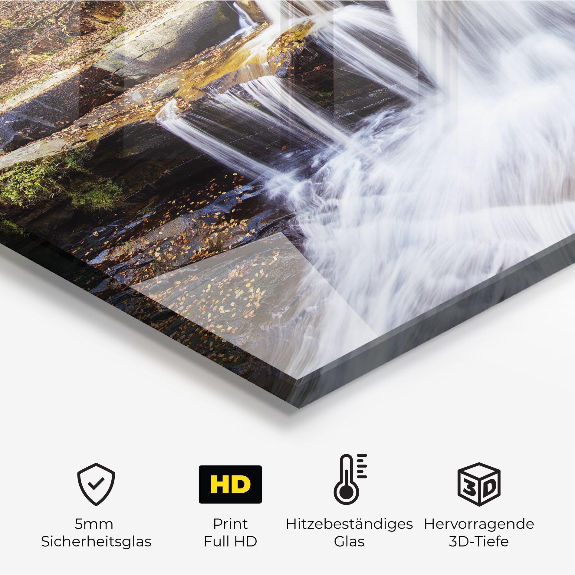 Küchenrückwand Glas Pretty Autumn Waterfall mockup 2