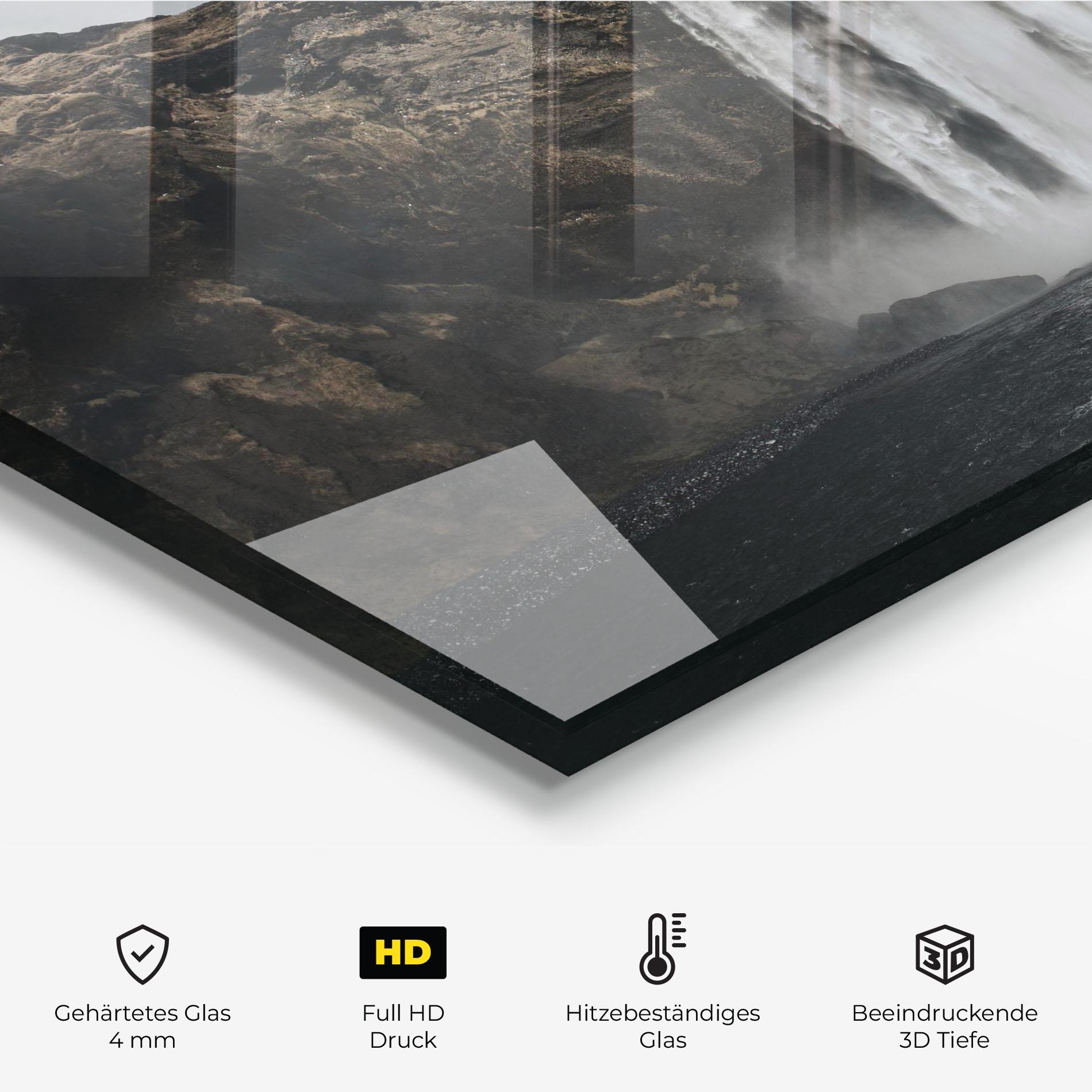 Küchenrückwand Glas Grey Waterfall mockup 2