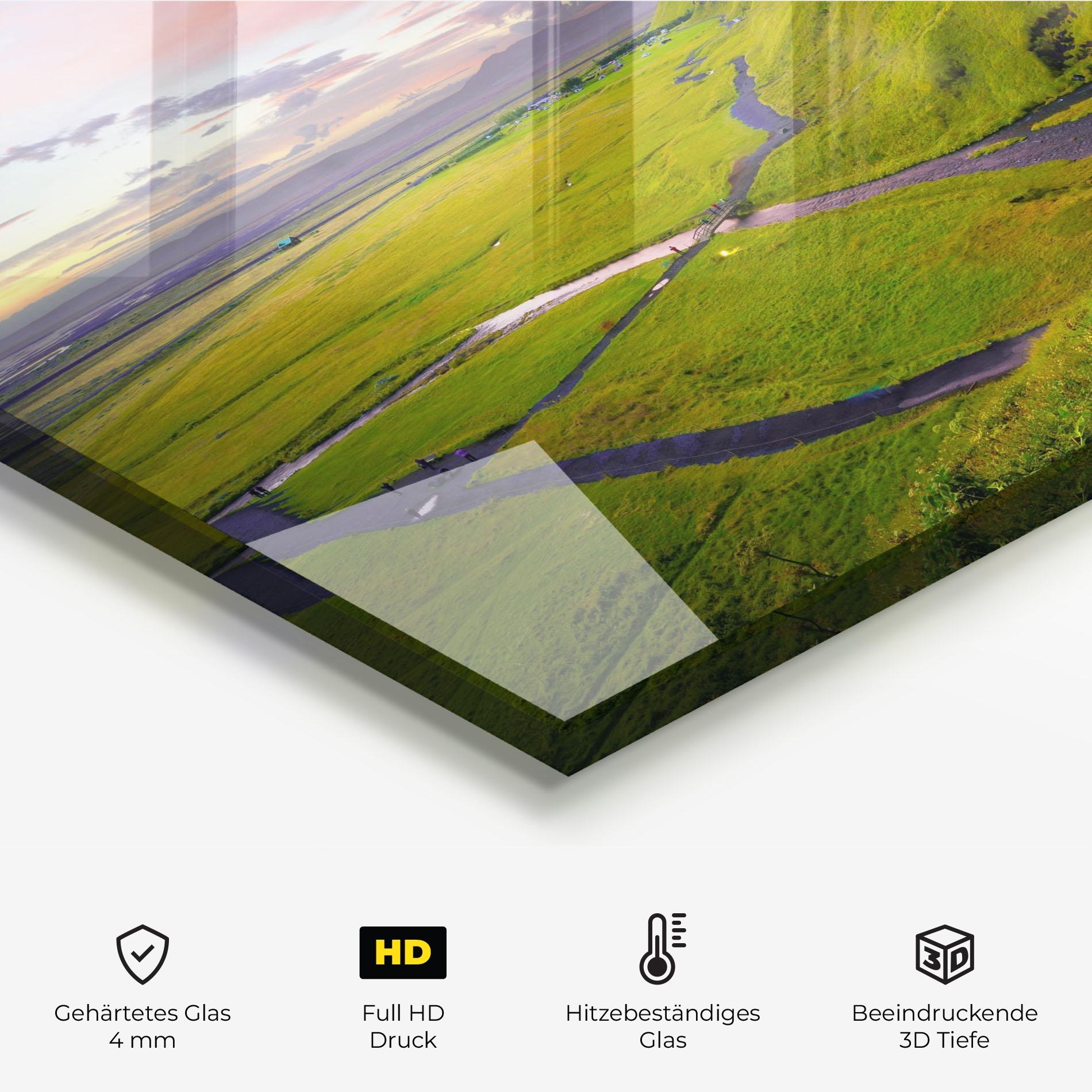 Küchenrückwand Glas Pink Wky Waterfall mockup 2