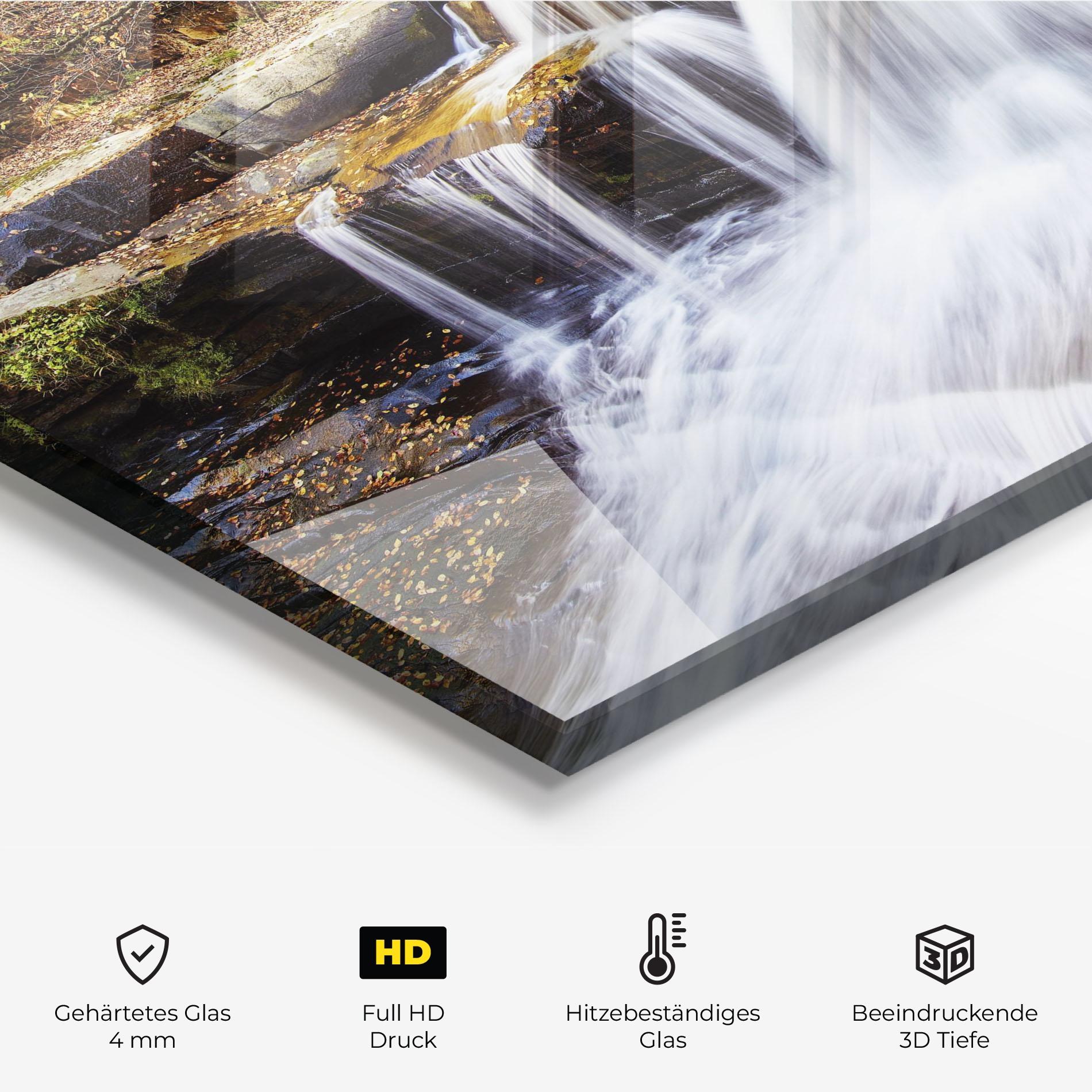 Küchenrückwand Glas Pretty Autumn Waterfall mockup 2