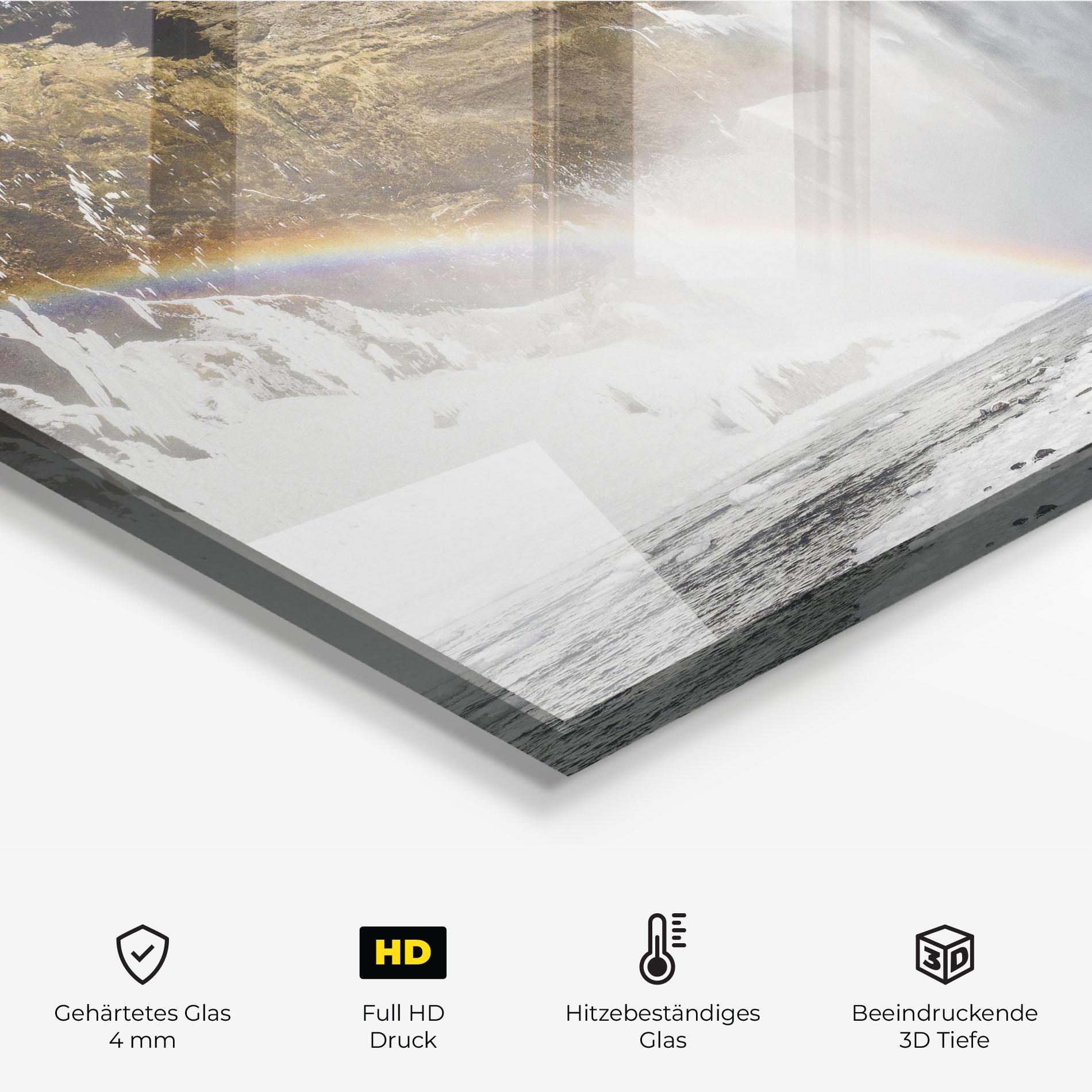 Küchenrückwand Glas Rainbow Waterfall mockup 2