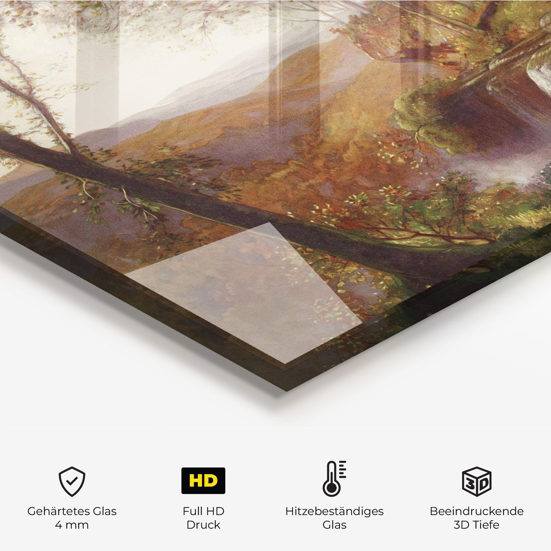 Küchenrückwand Glas Waterfall Painting mockup 2