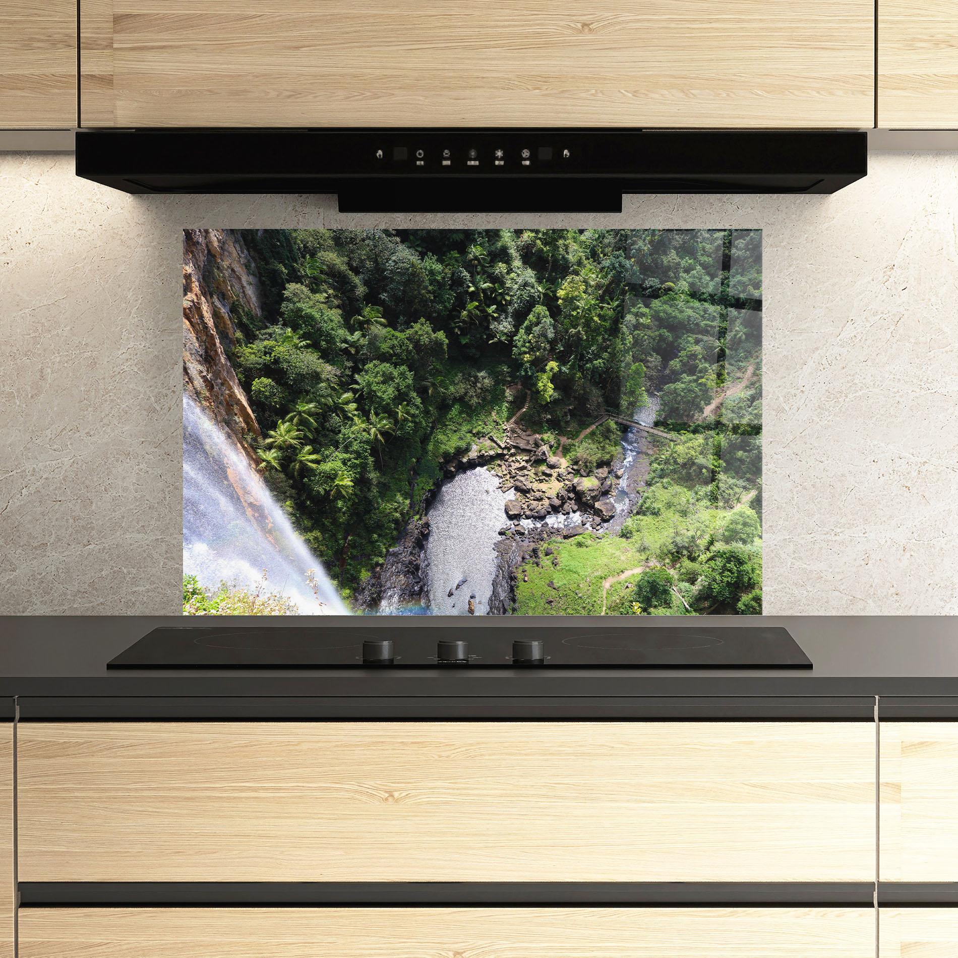 Küchenrückwand Glas Top Waterfall View mockup 3