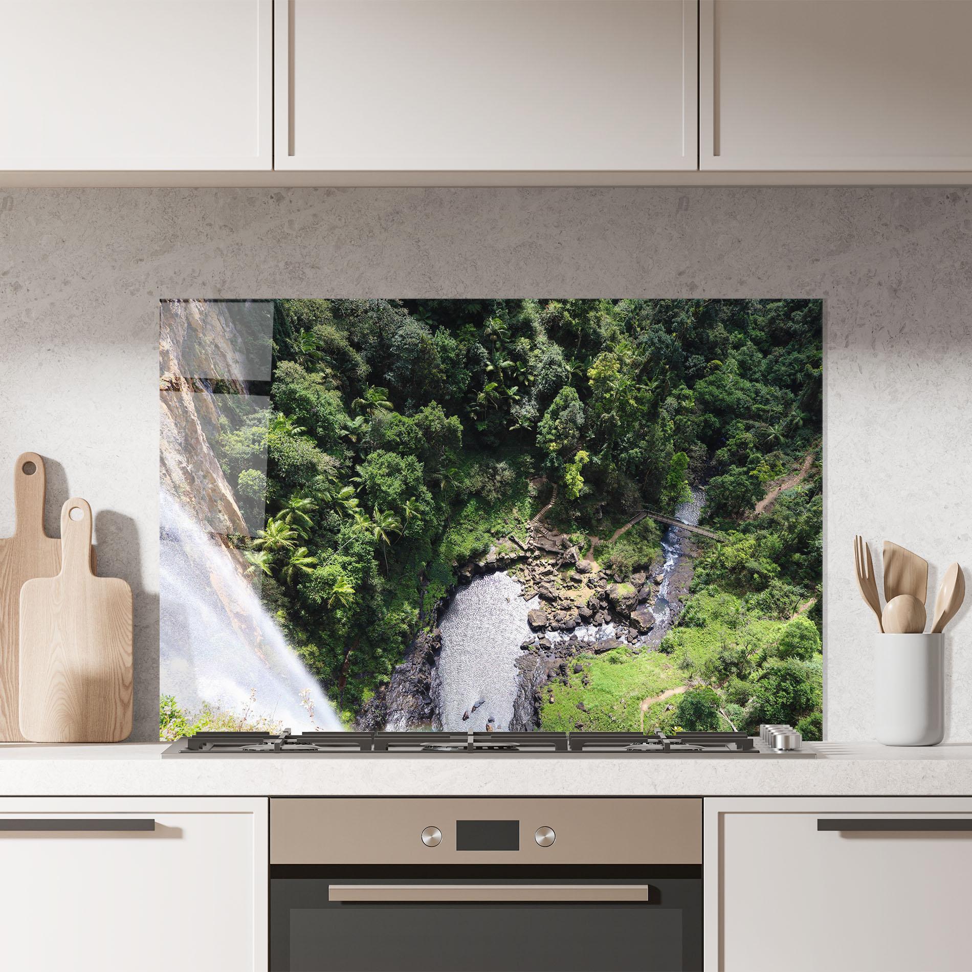 Küchenrückwand Glas Top Waterfall View mockup 7