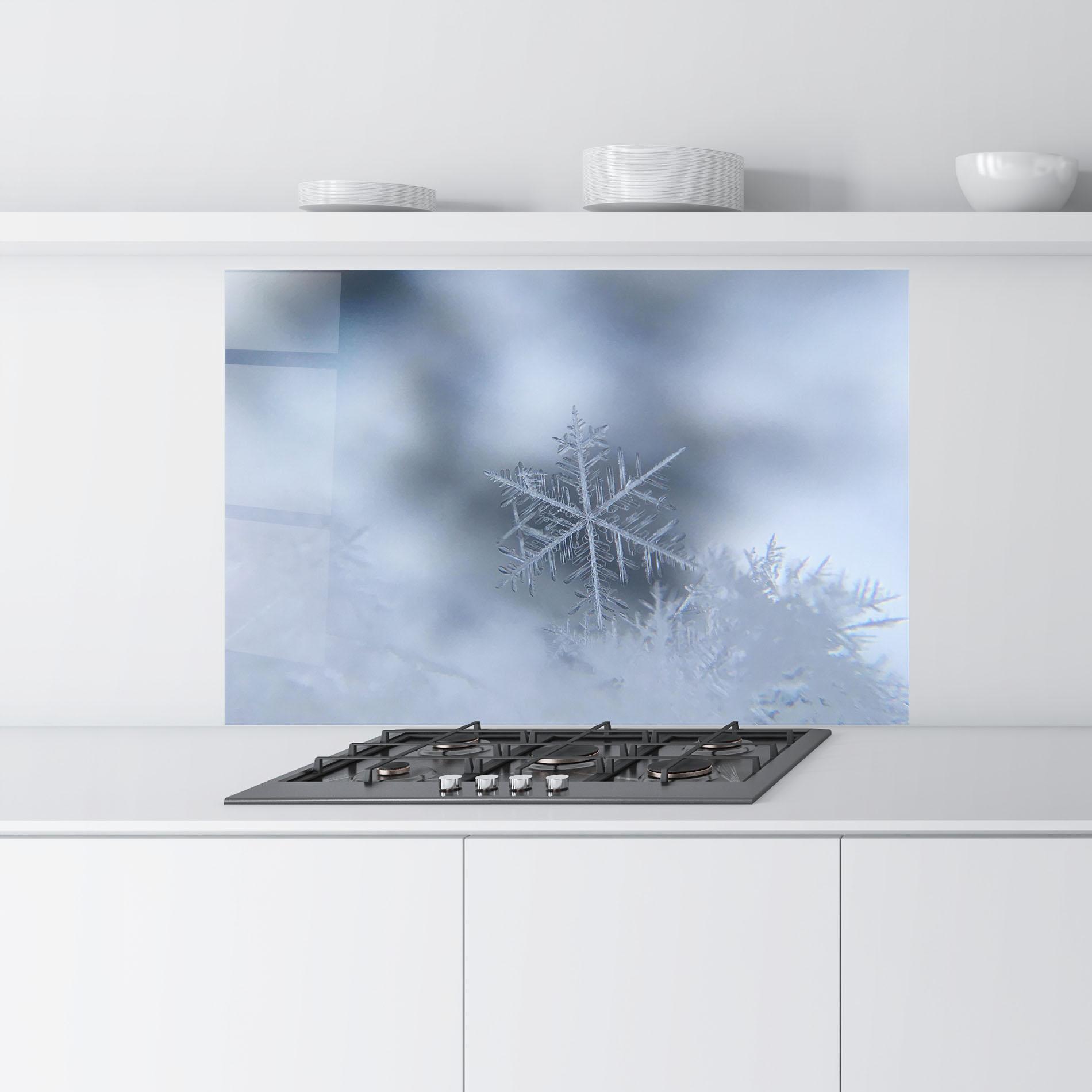 Küchenrückwand Glas Pretty Snowflake mockup 9