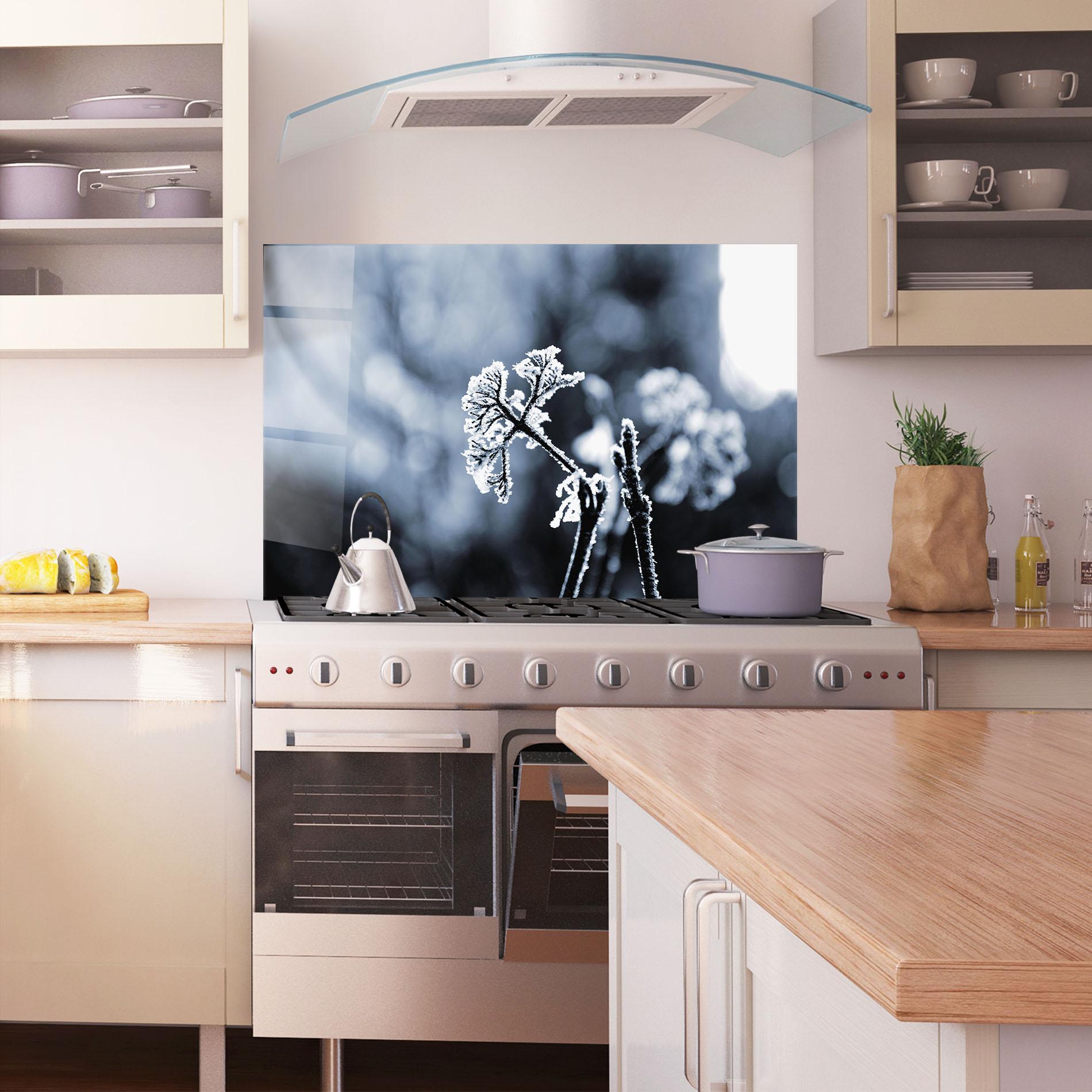 Küchenrückwand Glas Winter Plant mockup 1