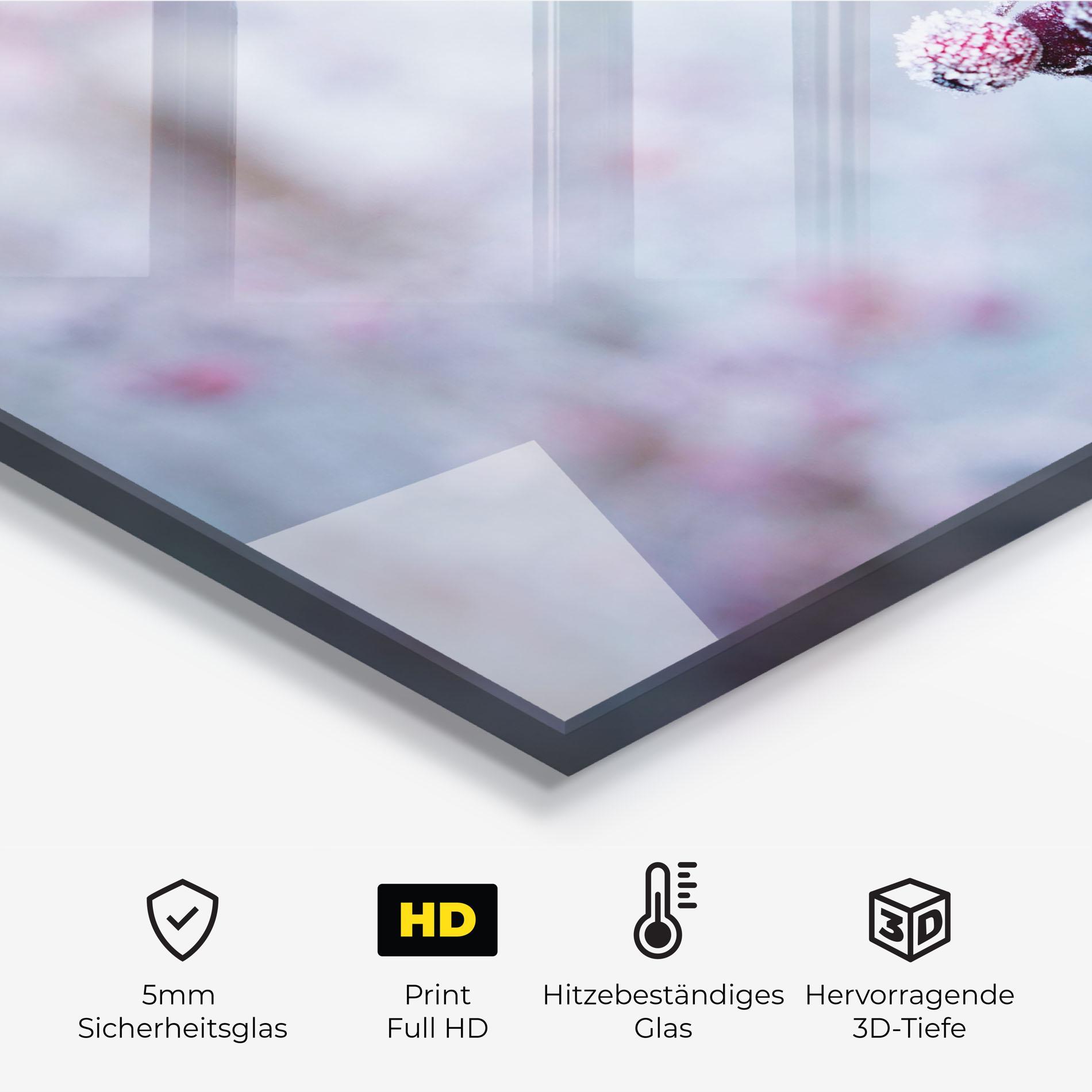 Küchenrückwand Glas Red Winter Fruits mockup 2