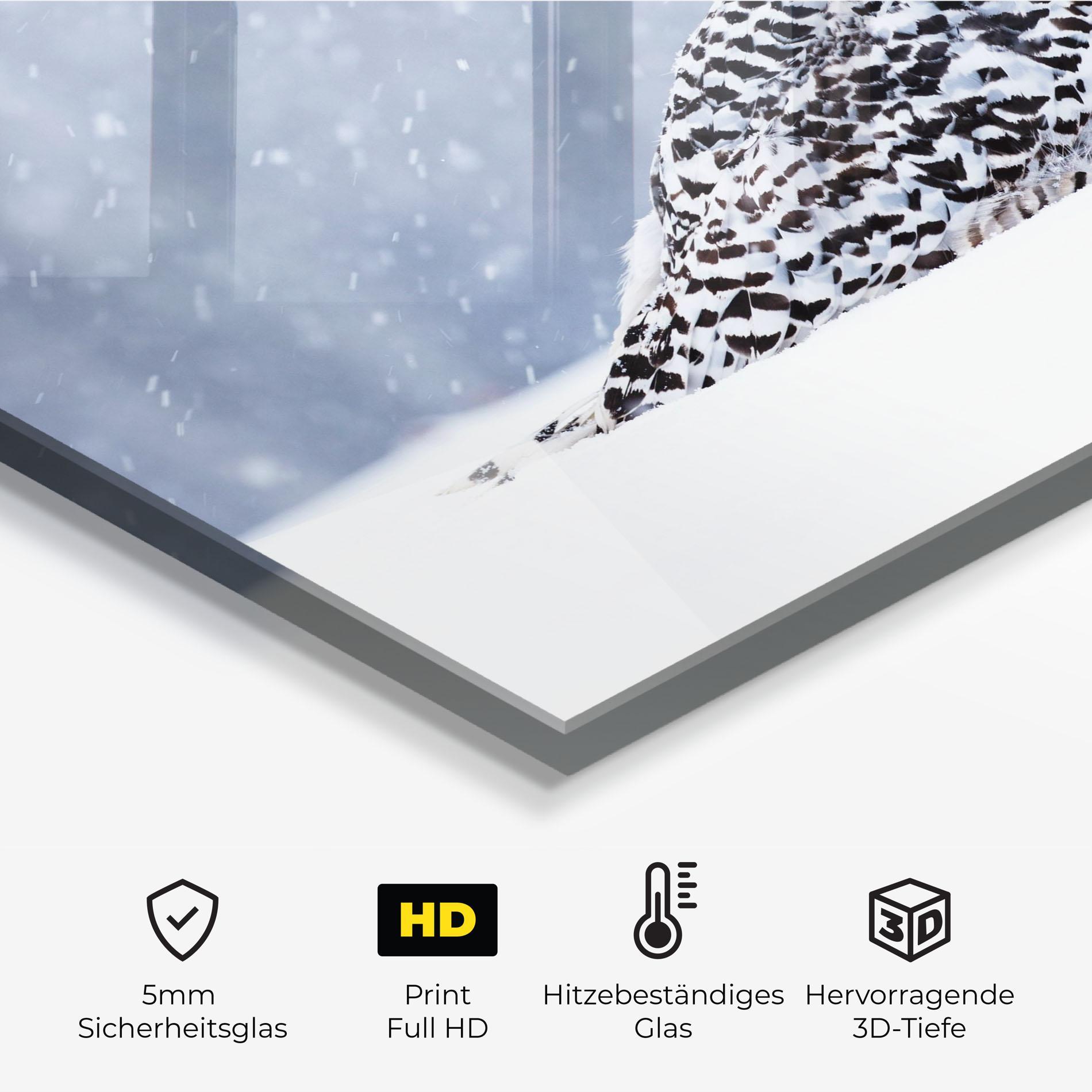 Küchenrückwand Glas Snow Owl mockup 2