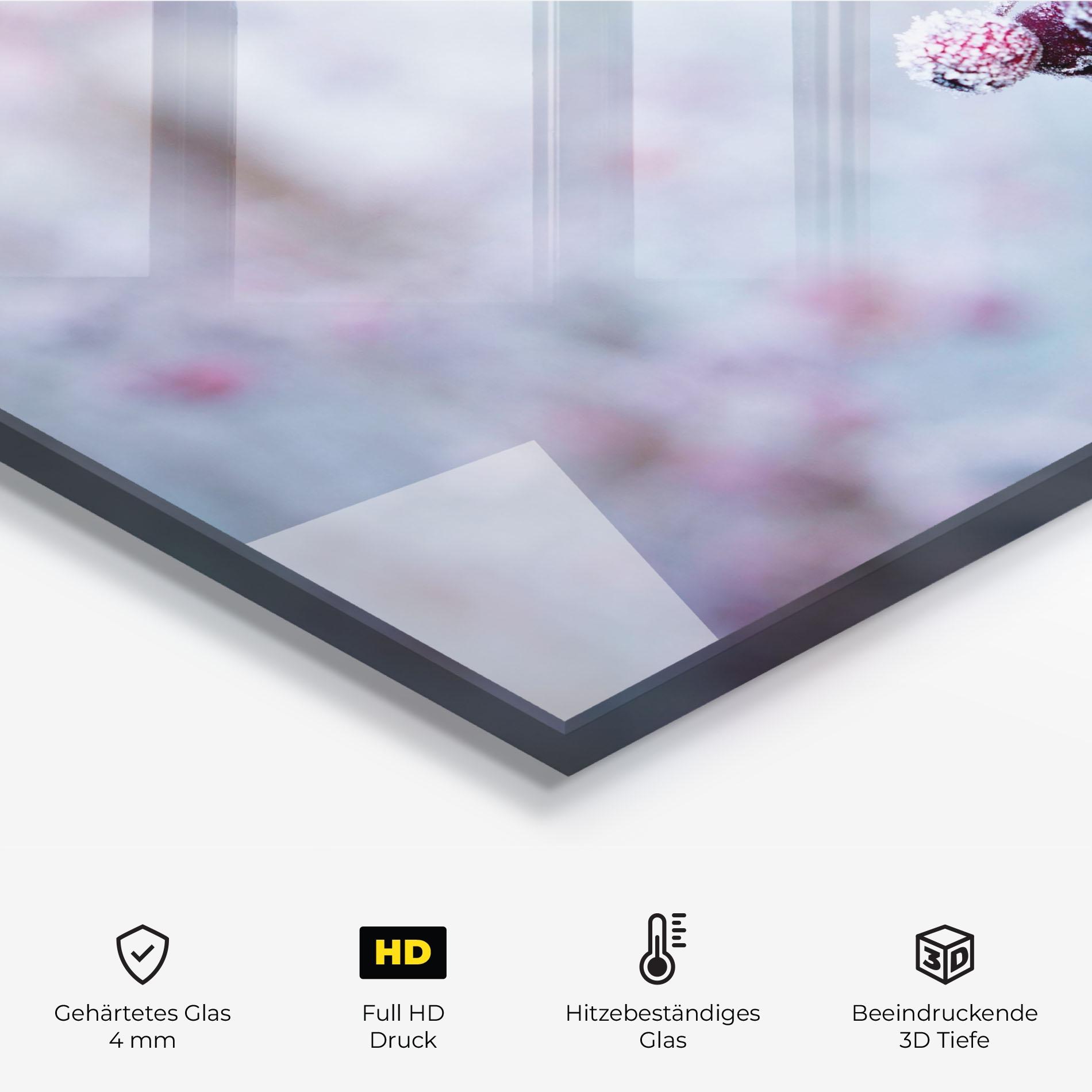 Küchenrückwand Glas Red Winter Fruits mockup 2