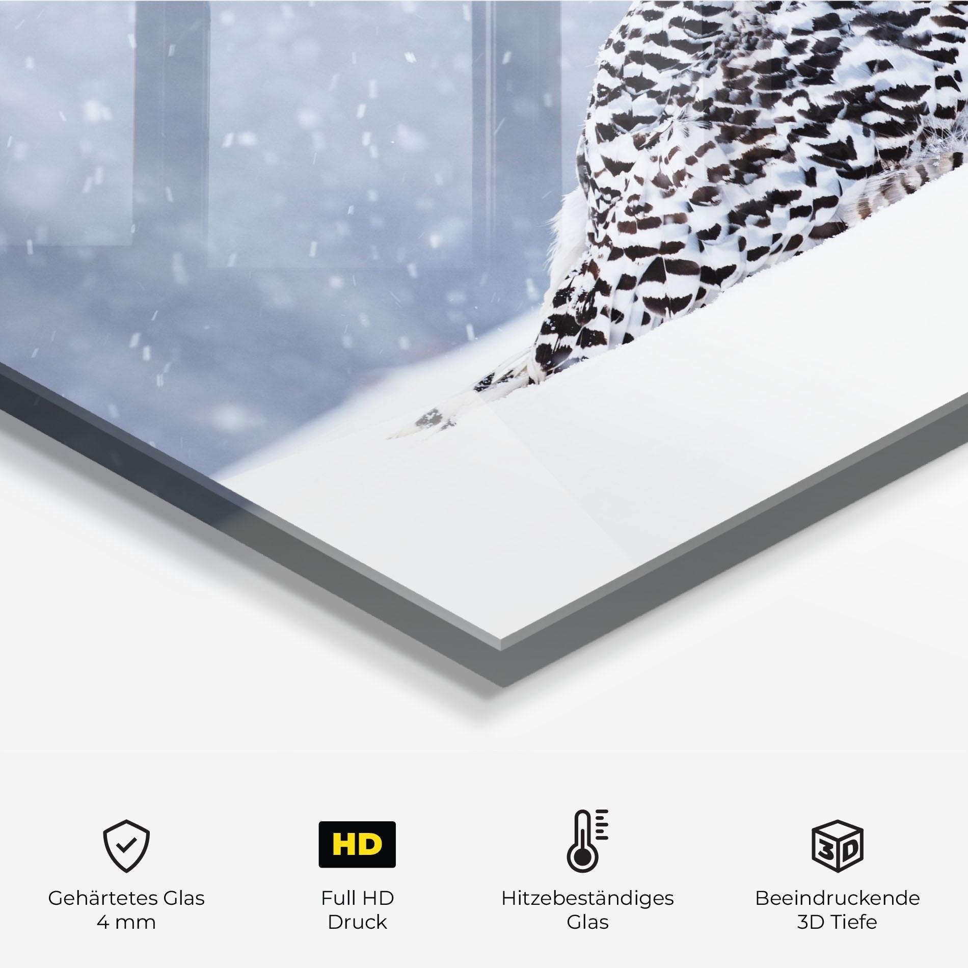 Küchenrückwand Glas Snow Owl mockup 2