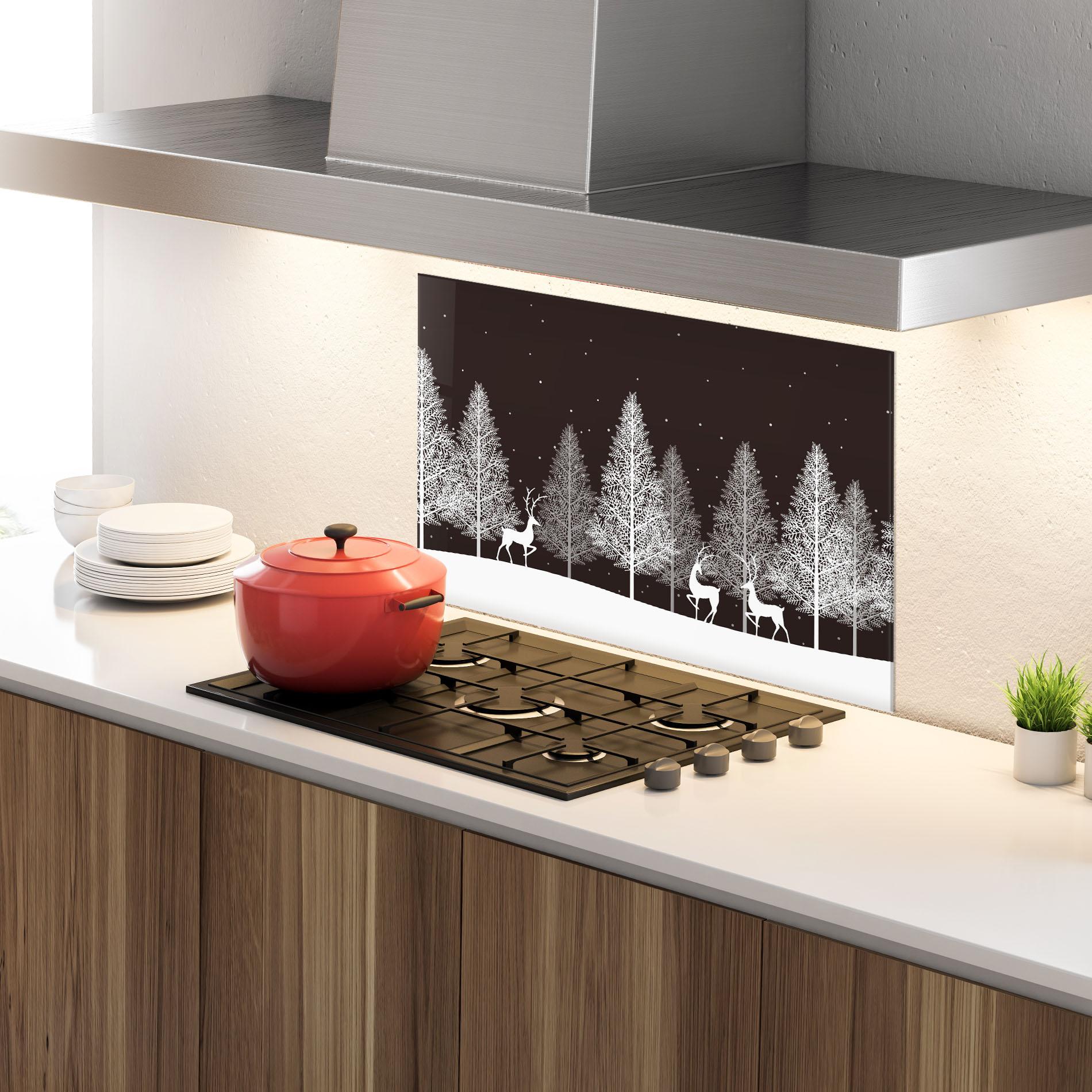 Küchenrückwand Glas Brown Sky Winter mockup 4