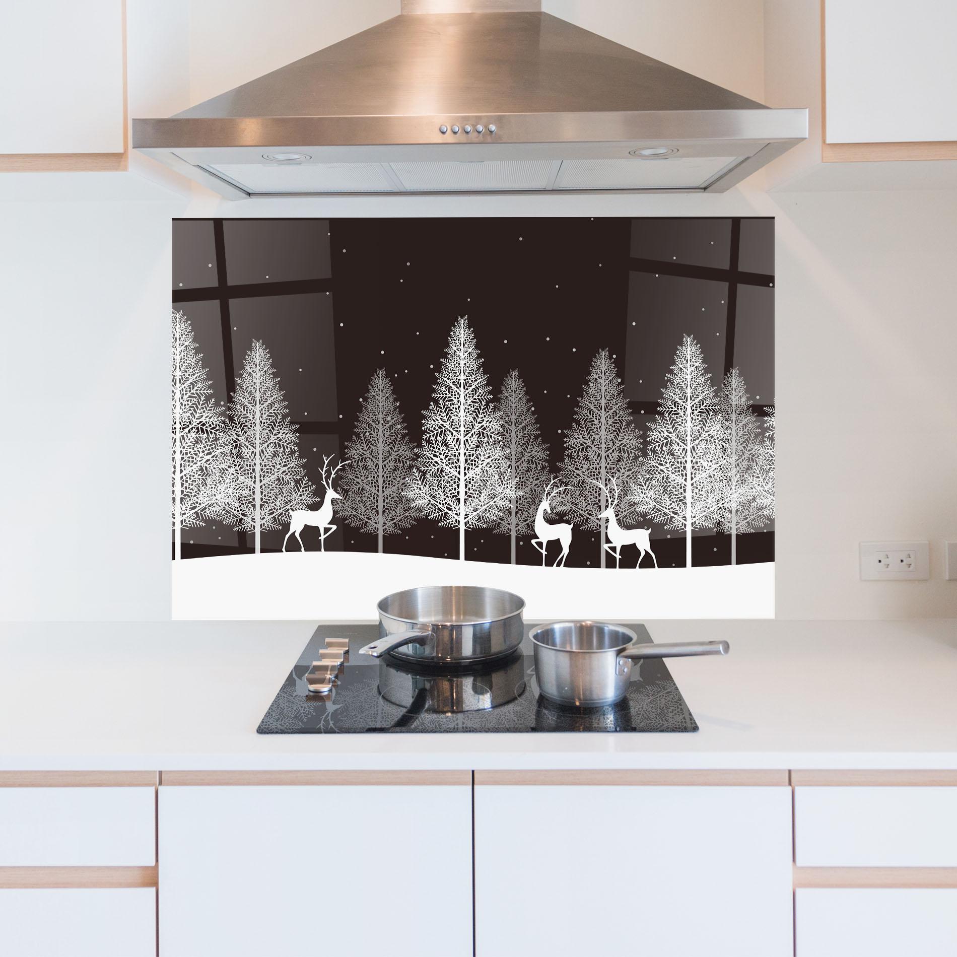 Küchenrückwand Glas Brown Sky Winter mockup 5