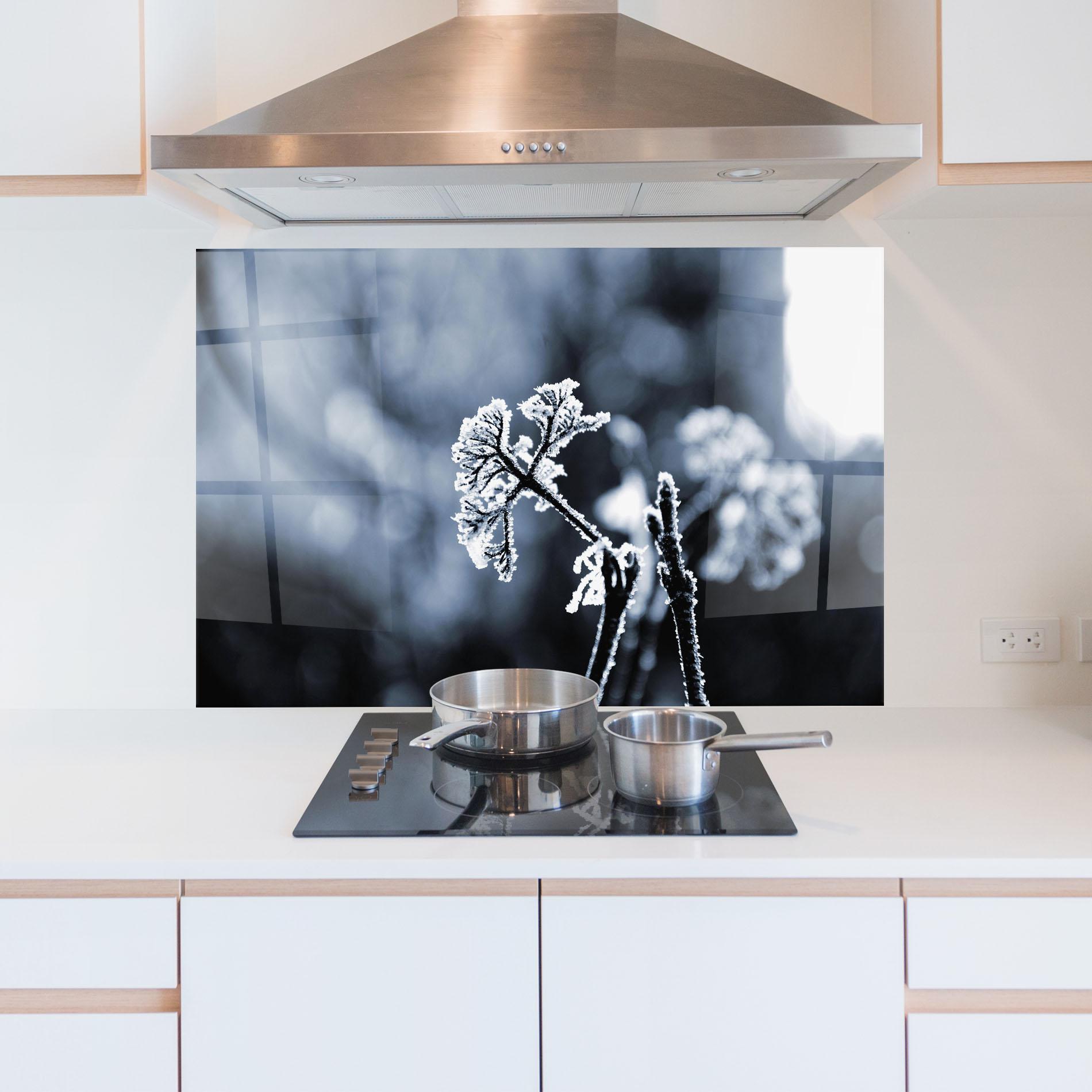 Küchenrückwand Glas Winter Plant mockup 5