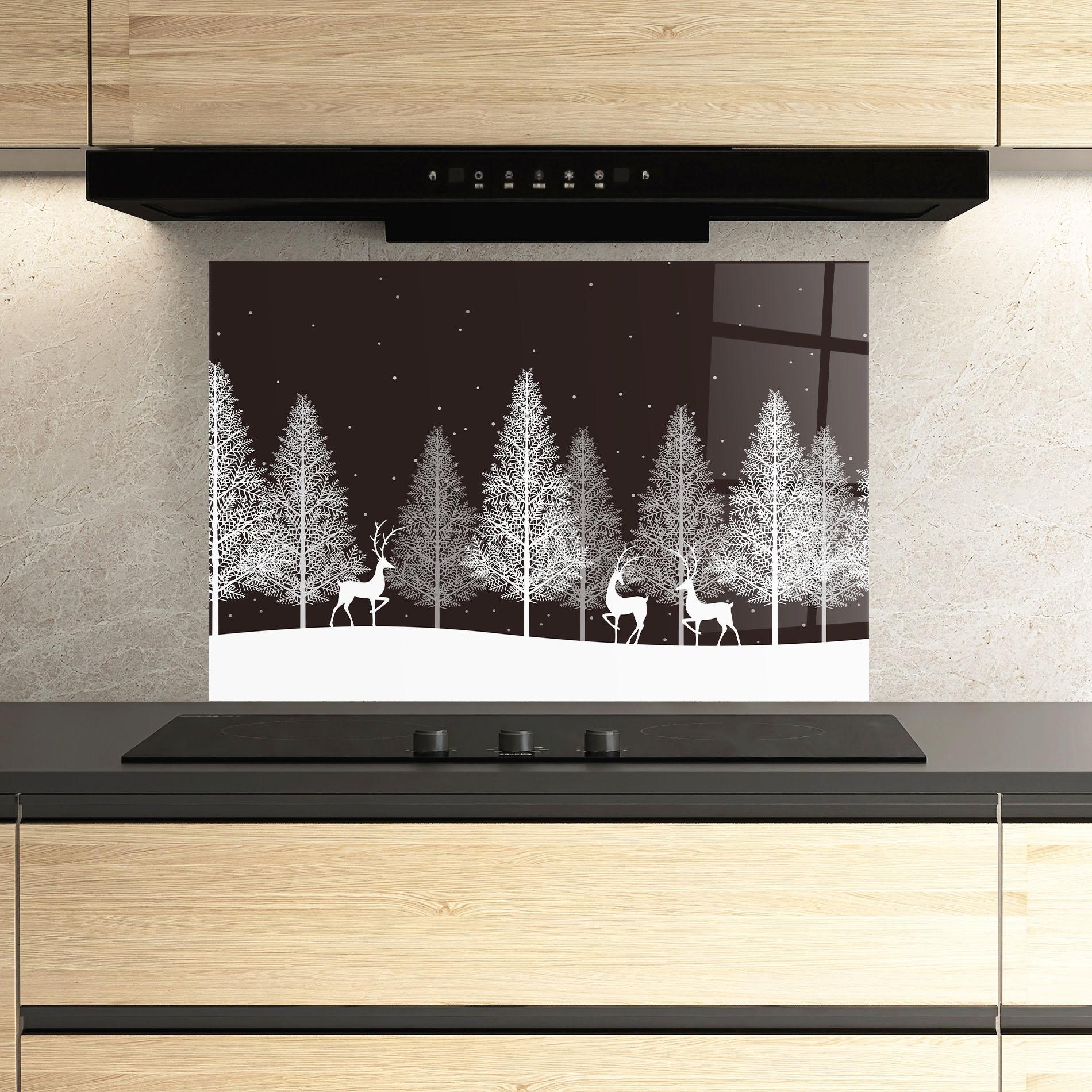 Küchenrückwand Glas Brown Sky Winter mockup 3