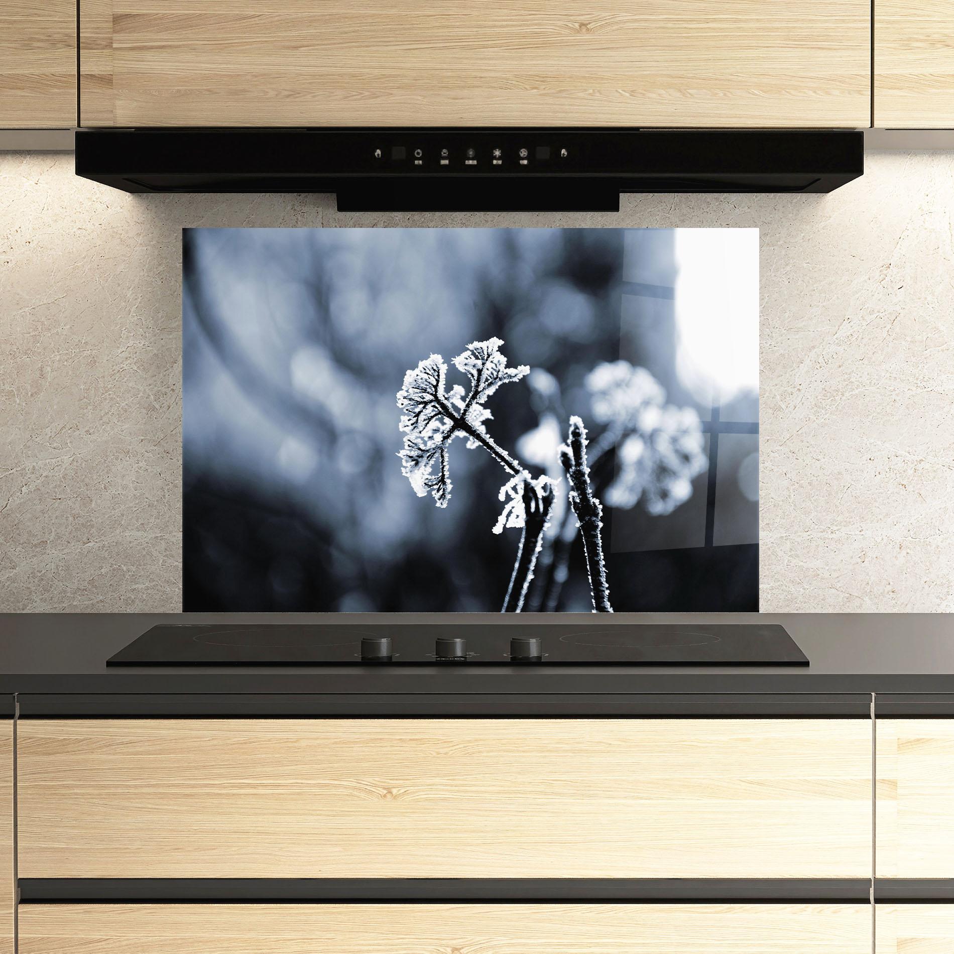 Küchenrückwand Glas Winter Plant mockup 3