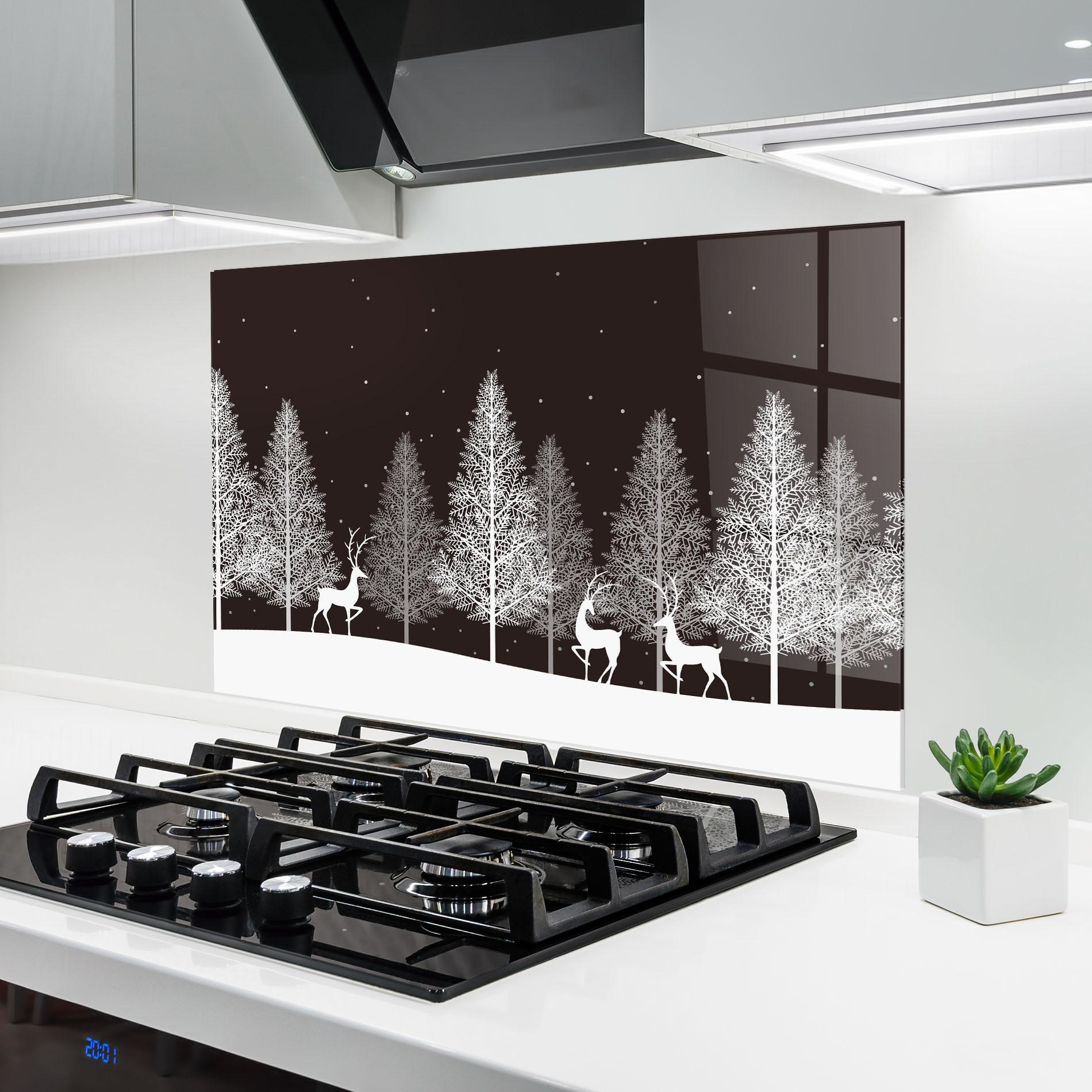 Küchenrückwand Glas Brown Sky Winter mockup 6