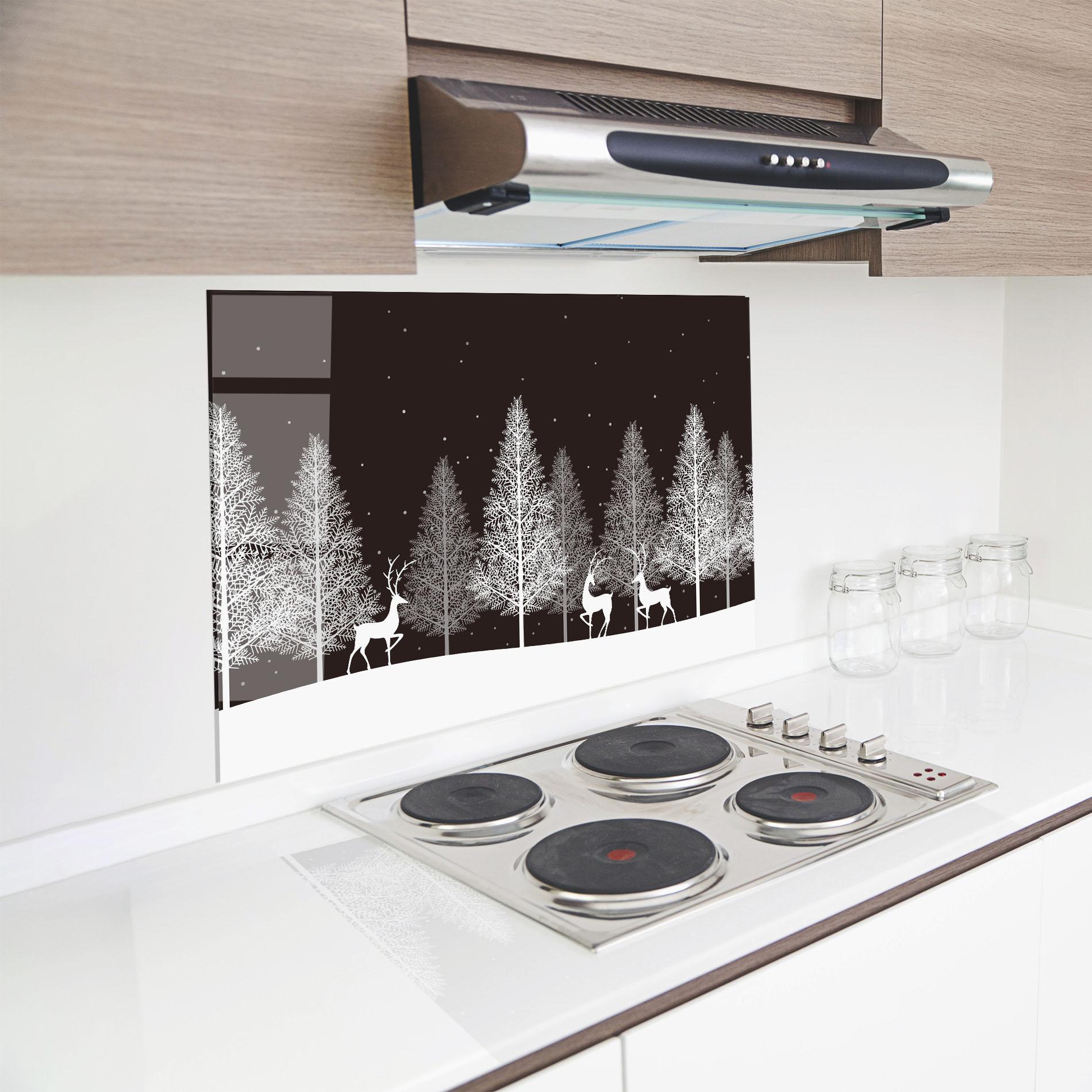 Küchenrückwand Glas Brown Sky Winter mockup 8