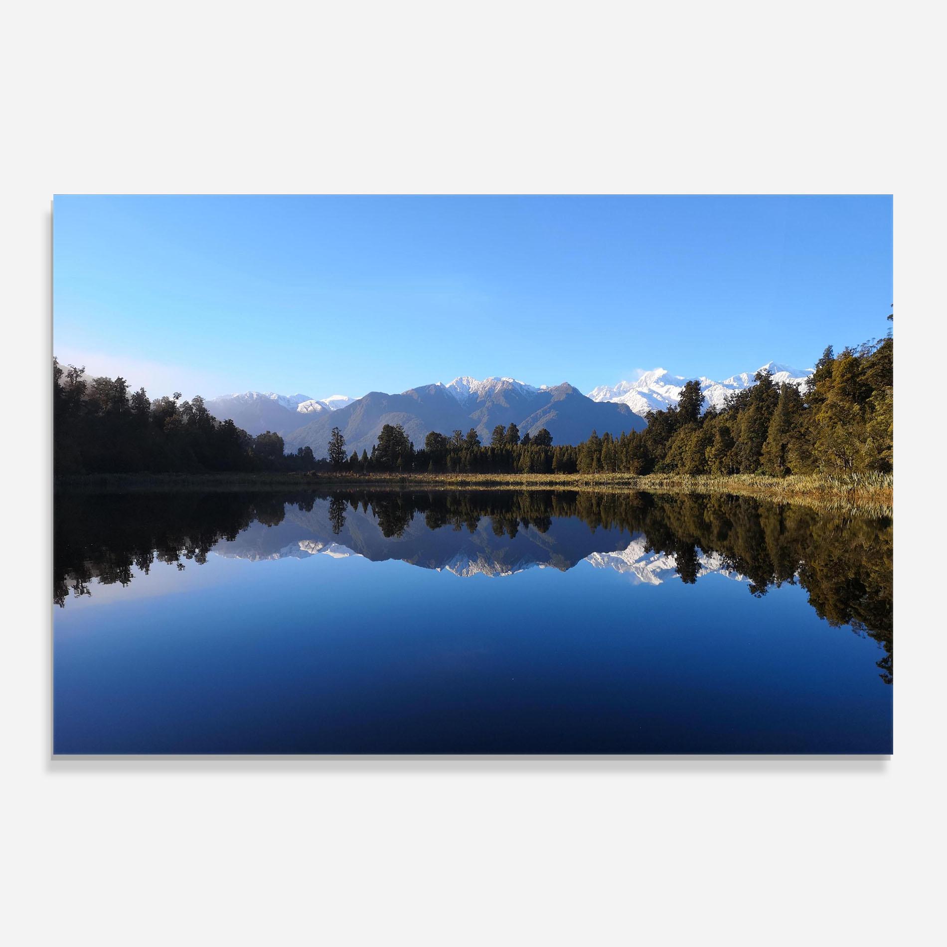 Küchenrückwand Glas Forest View Lake mockup 0