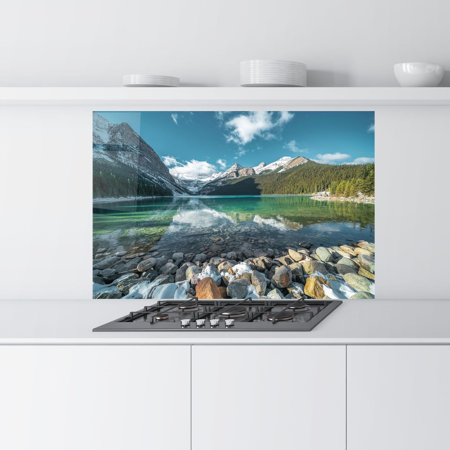 Küchenrückwand Glas Breathtaking View mockup 9