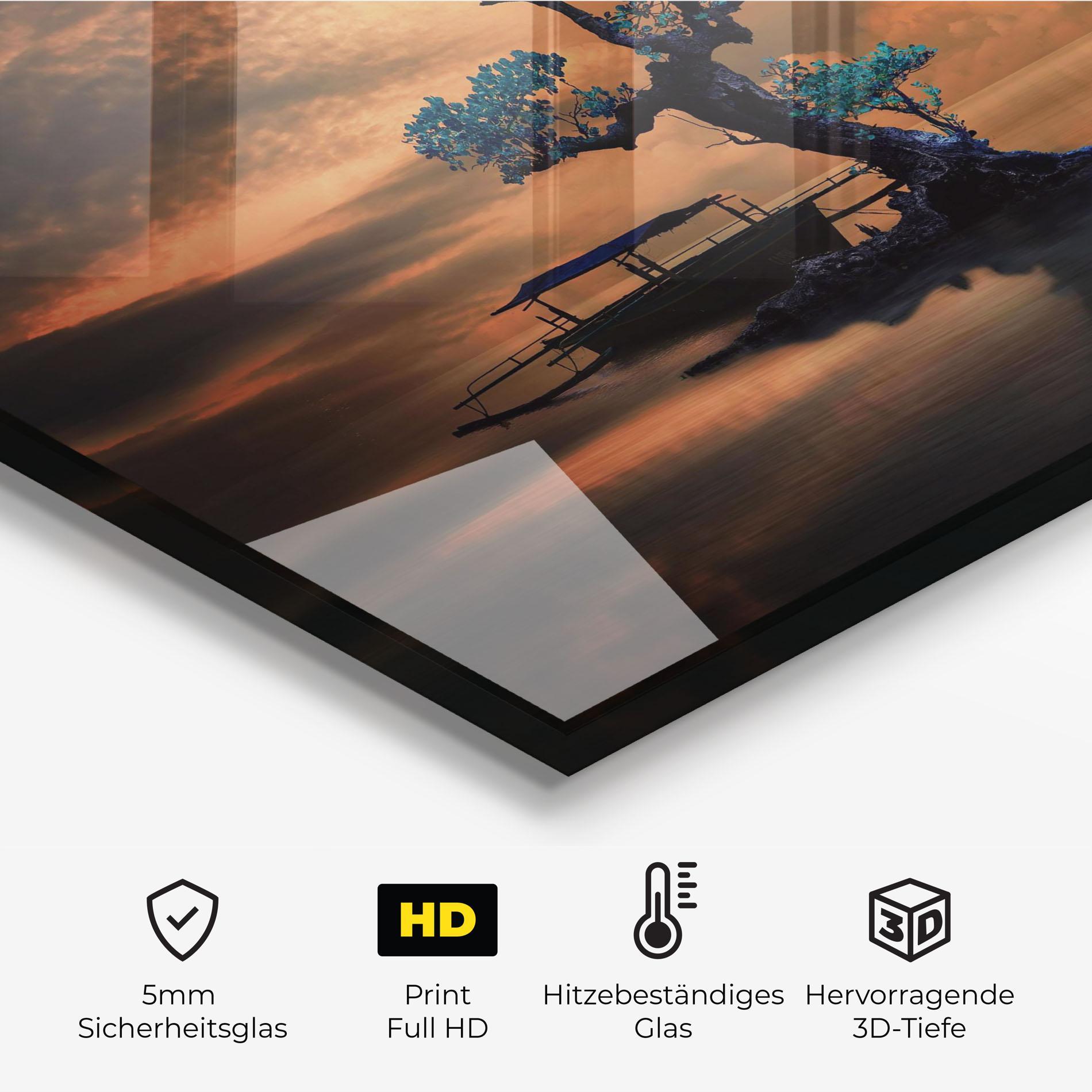 Küchenrückwand Glas Blue Tree mockup 2