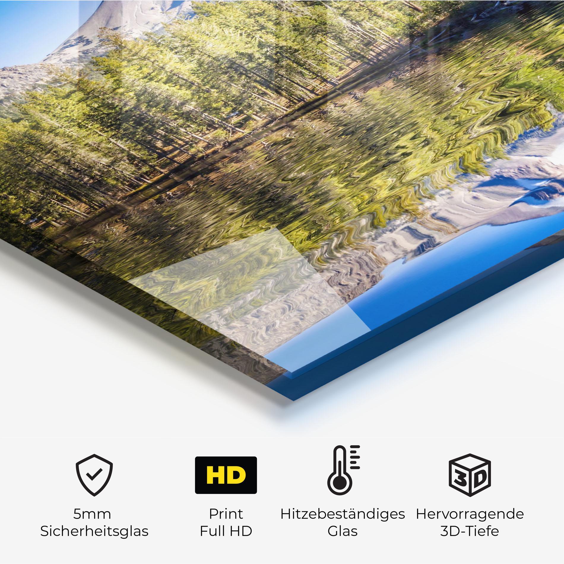 Küchenrückwand Glas Green Tree Lake mockup 2