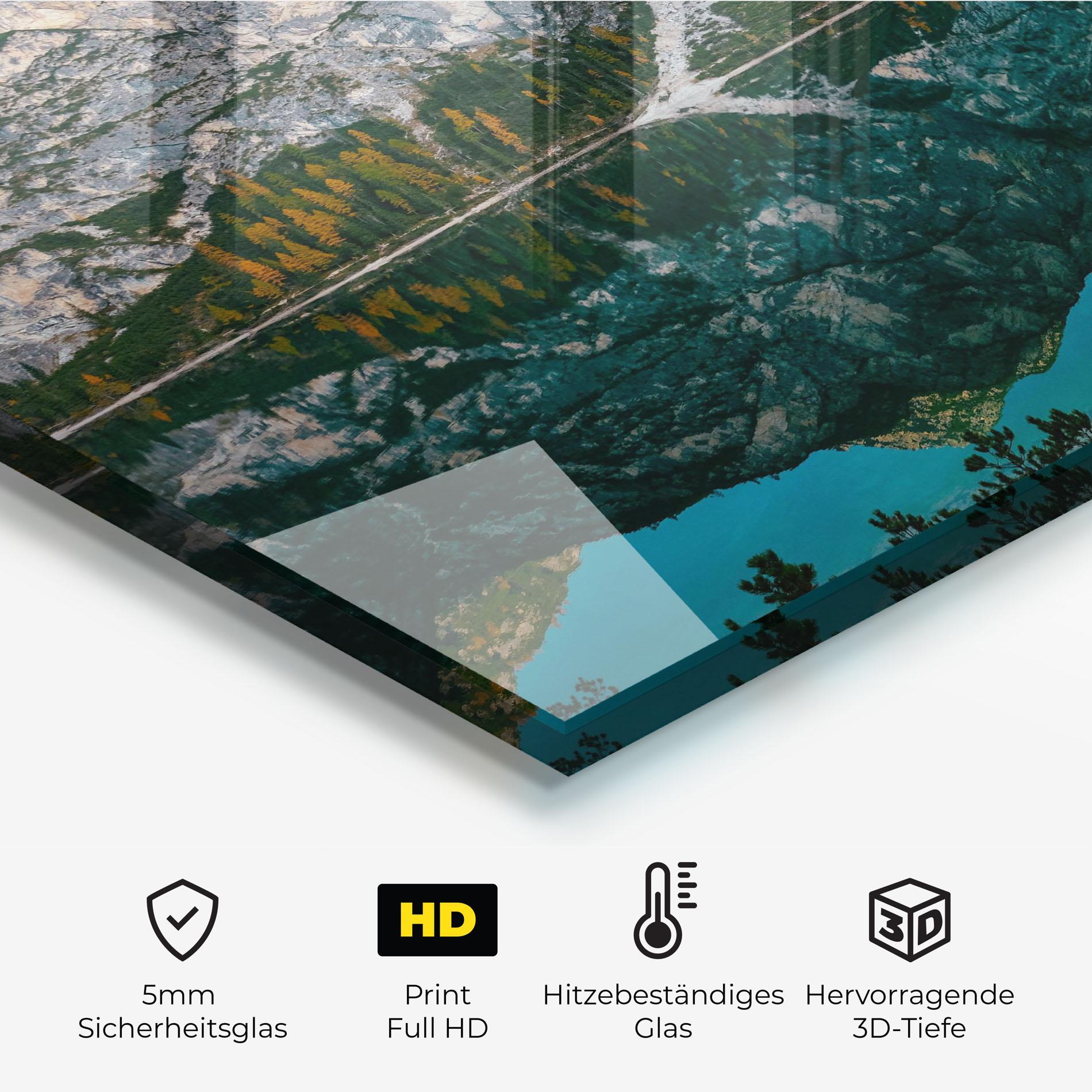 Küchenrückwand Glas Mountain Nice Lake mockup 2