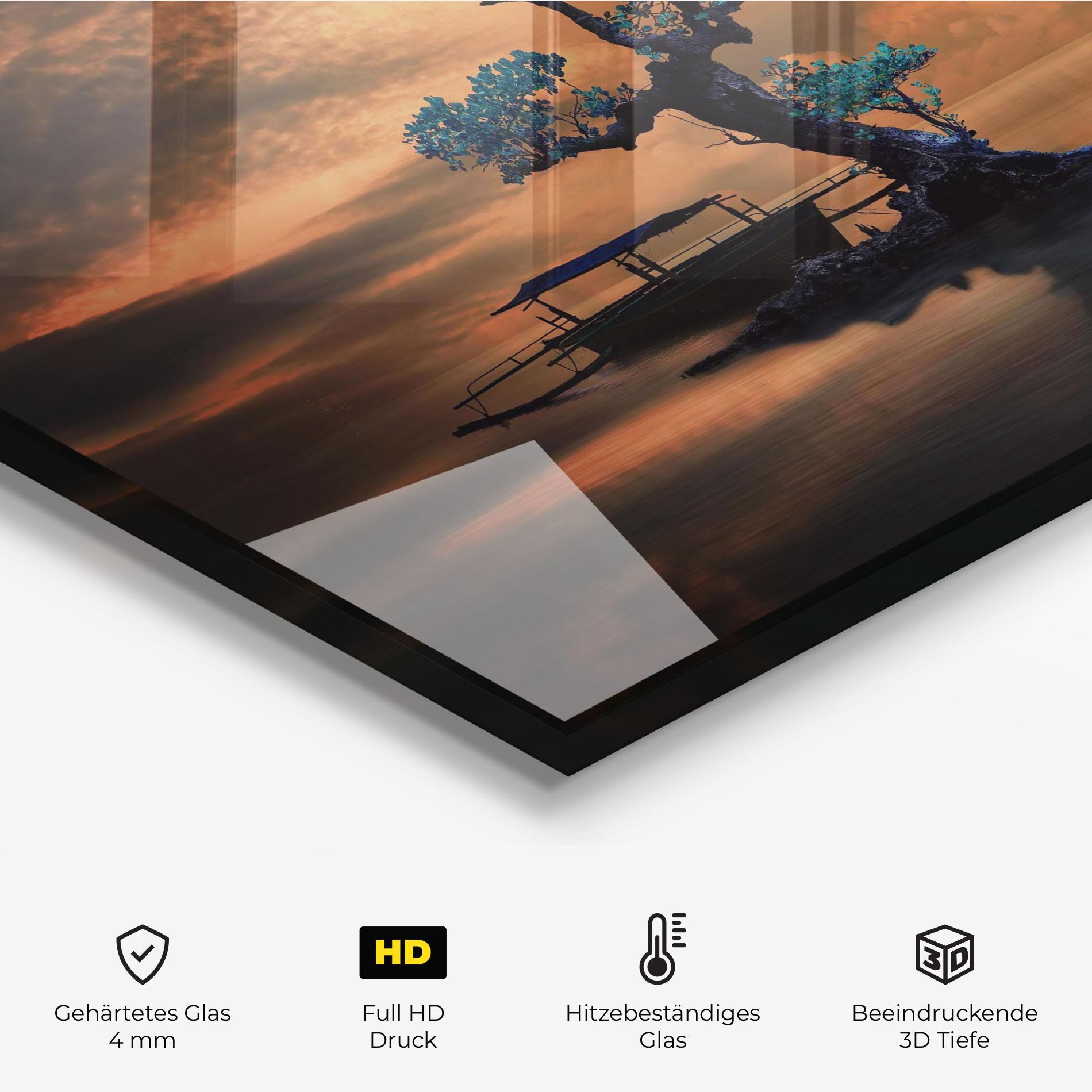 Küchenrückwand Glas Blue Tree mockup 2