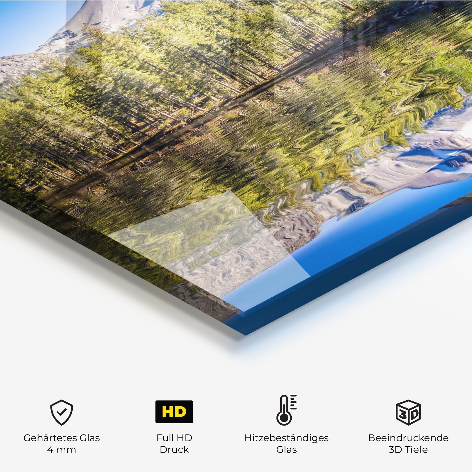 Küchenrückwand Glas Green Tree Lake mockup 2