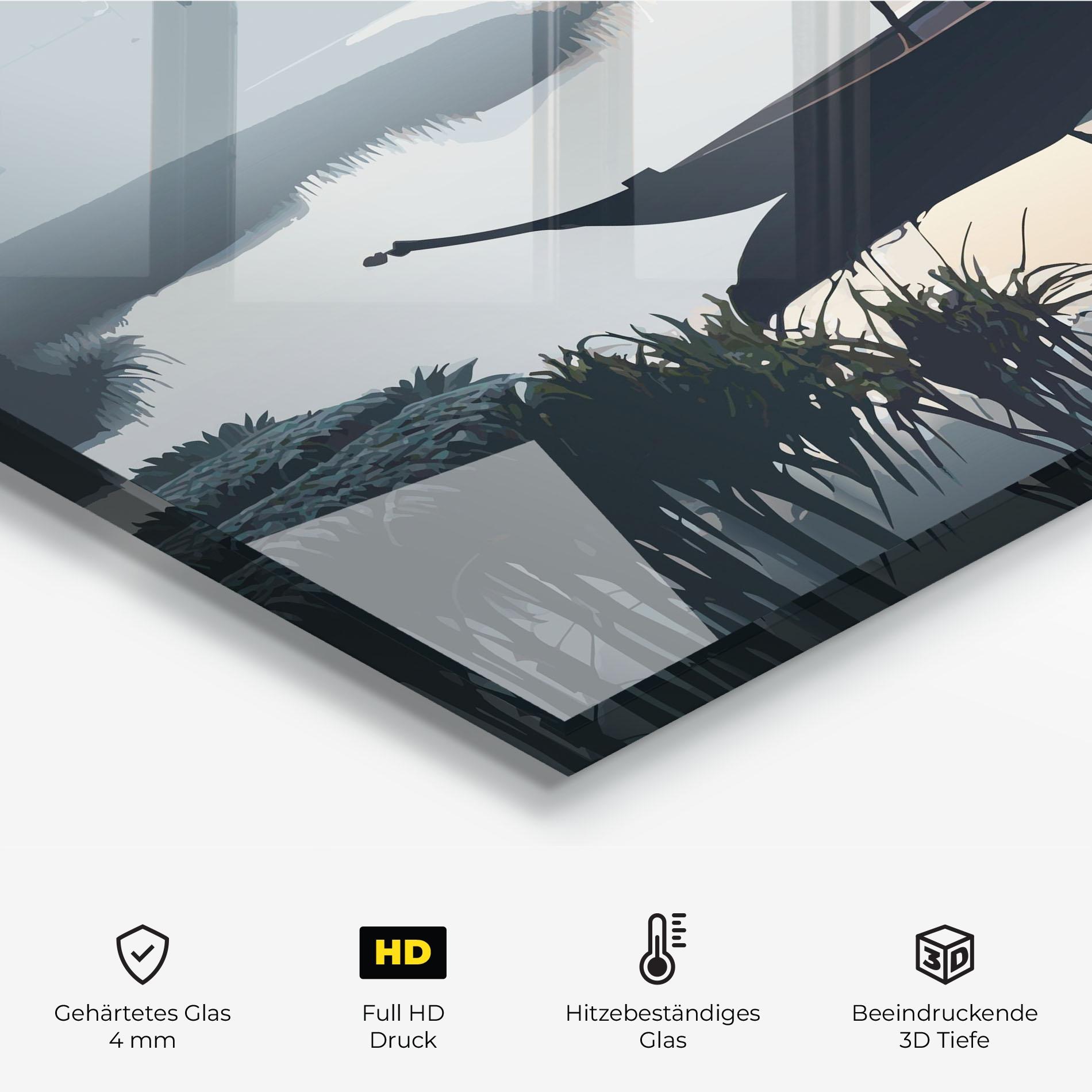 Küchenrückwand Glas Japan Fisherman mockup 2