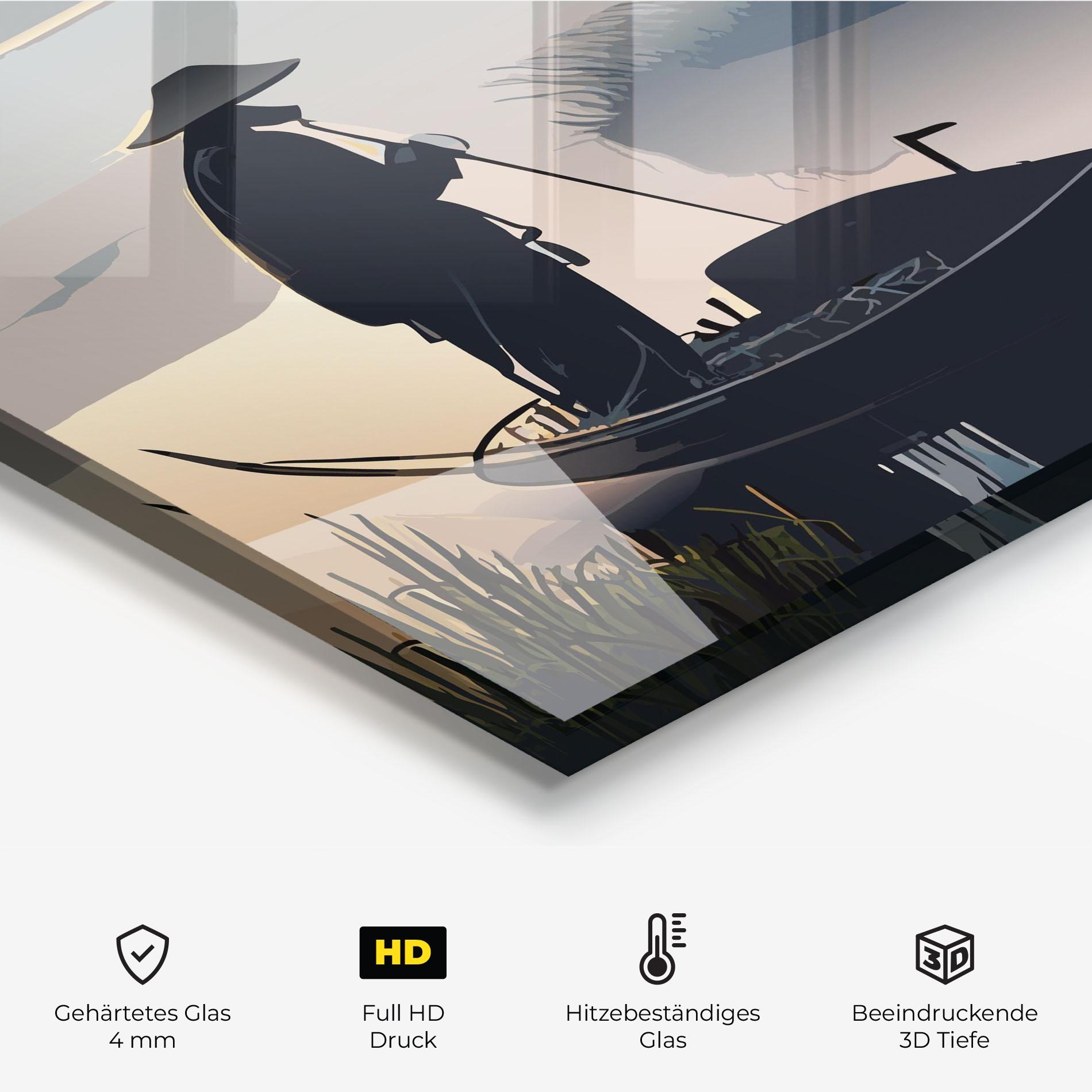 Küchenrückwand Glas Japan Lake Man mockup 2