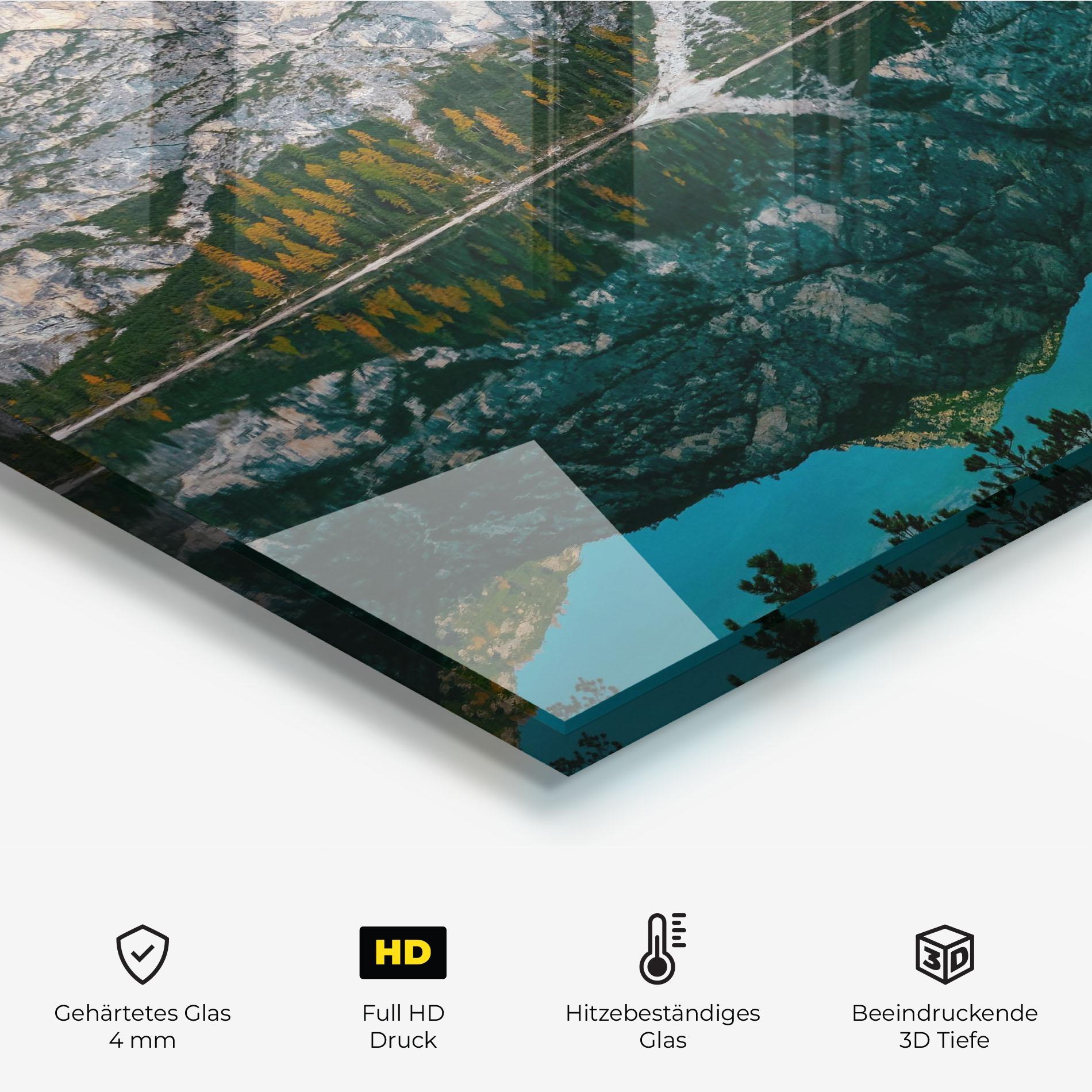 Küchenrückwand Glas Mountain Nice Lake mockup 2
