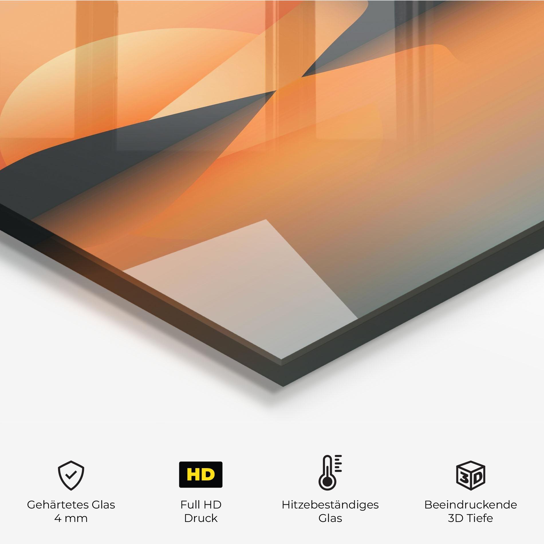 Küchenrückwand Glas Orange Bird Lake 01 mockup 2