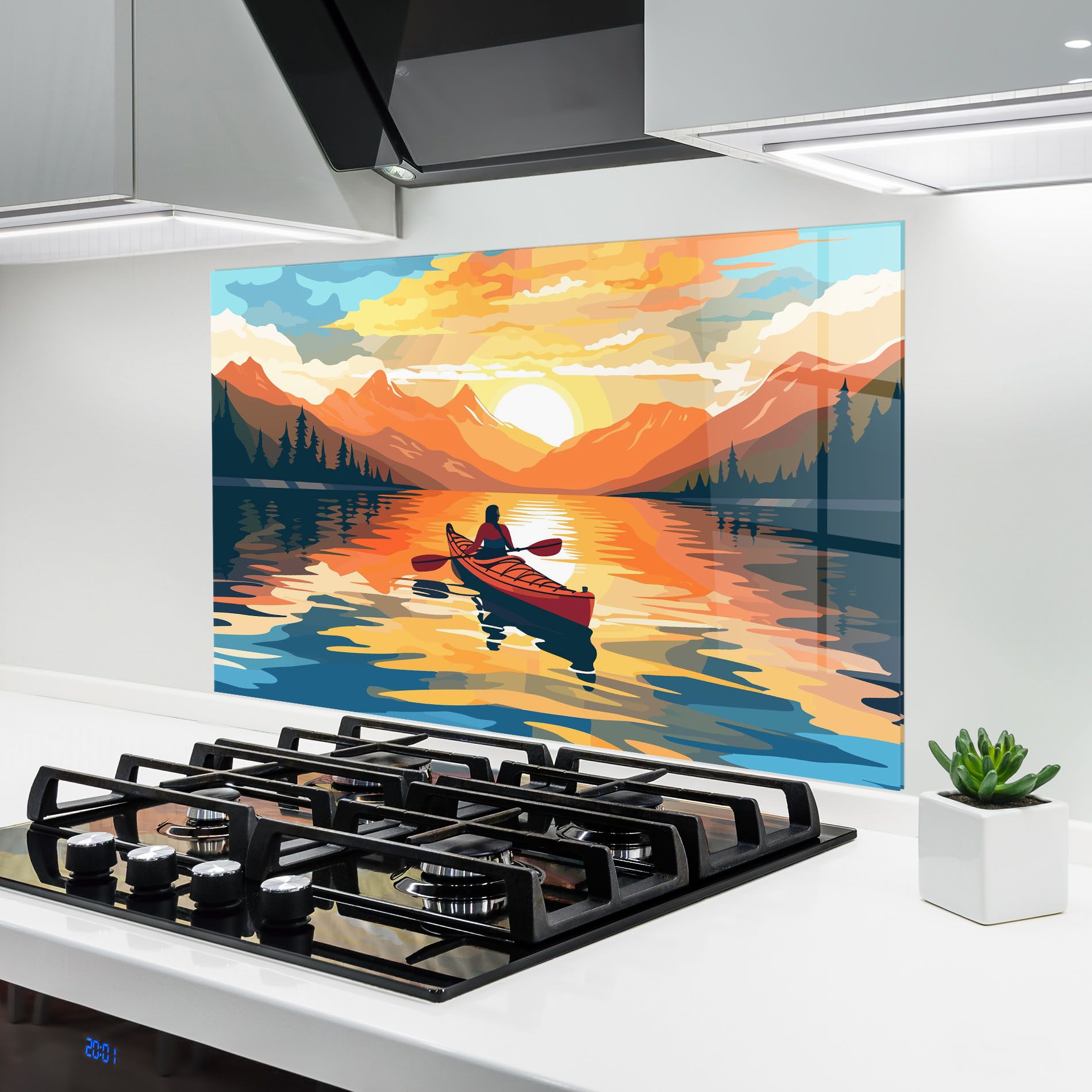Young_woman_kayaking_in_crystal_lake_illustration_6 mockup 6