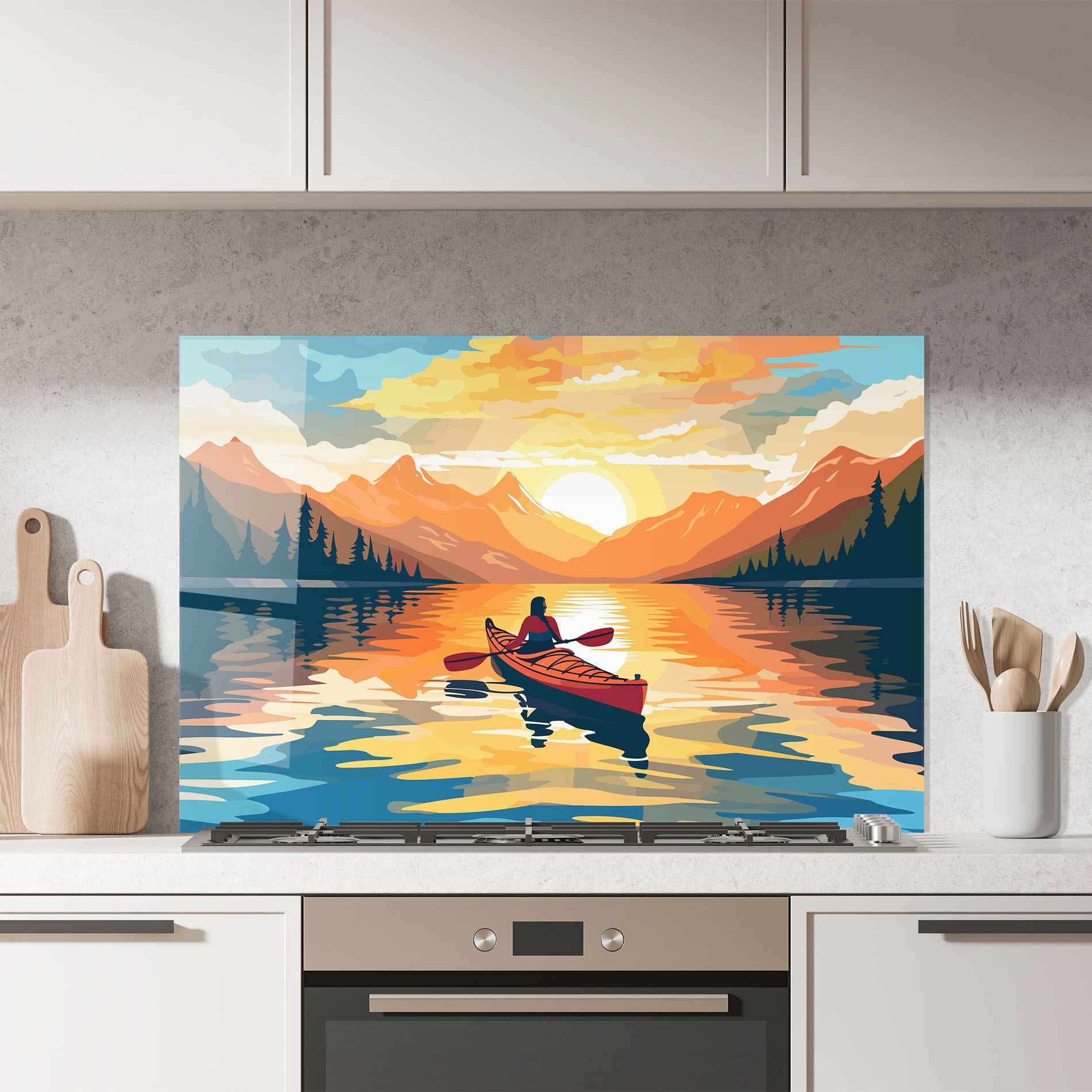 Young_woman_kayaking_in_crystal_lake_illustration_6 mockup 7