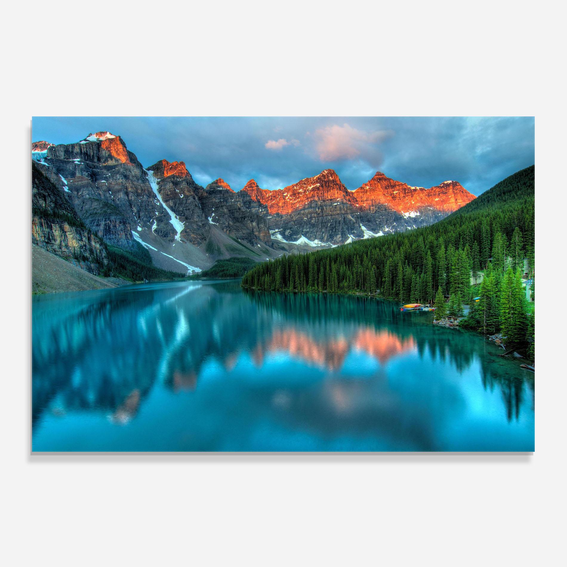 Küchenrückwand Glas Lake Reflection mockup 0