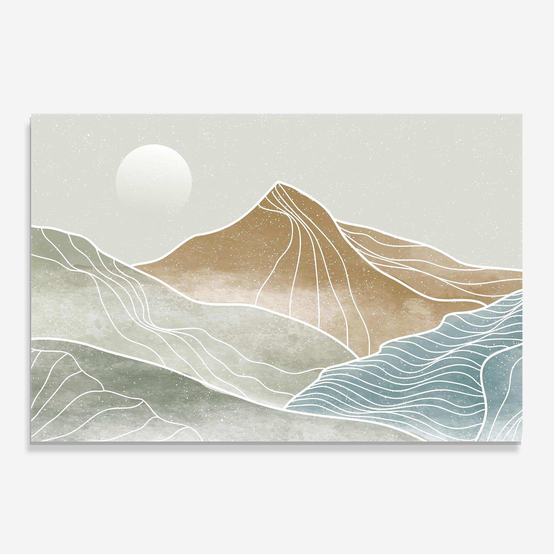 Küchenrückwand Glas Minimal Mountain mockup 0