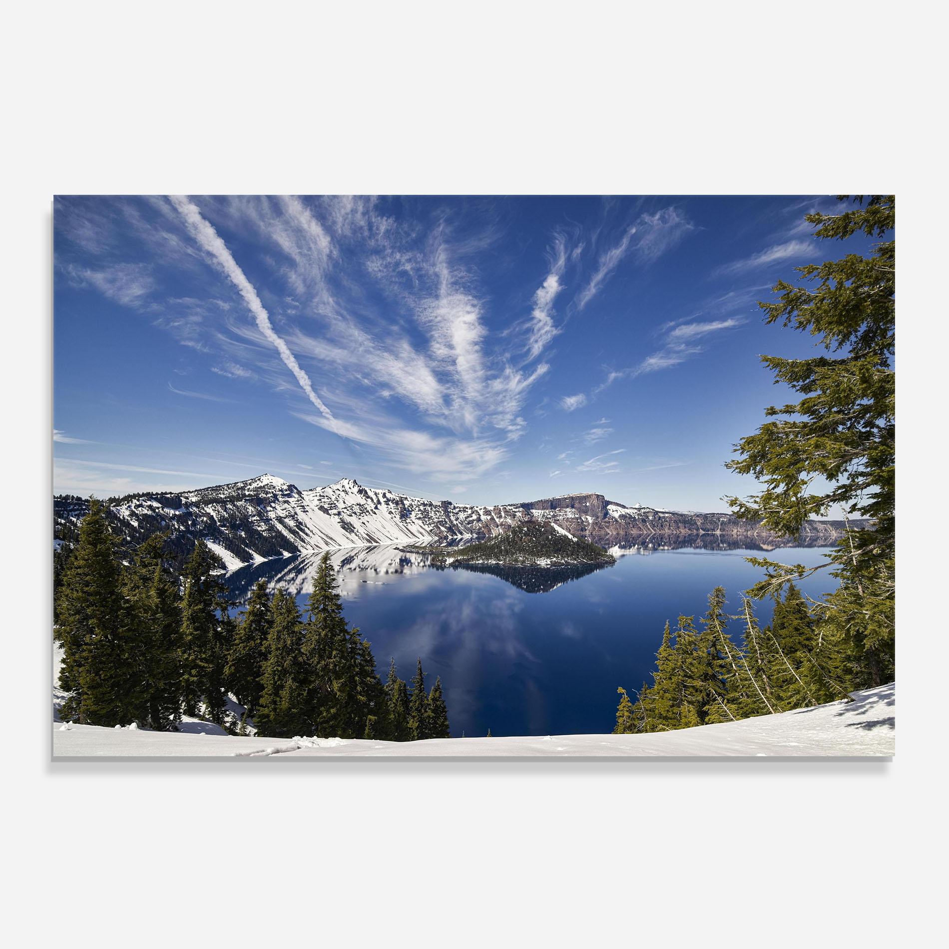 Küchenrückwand Glas White Snowy Mountain mockup 0