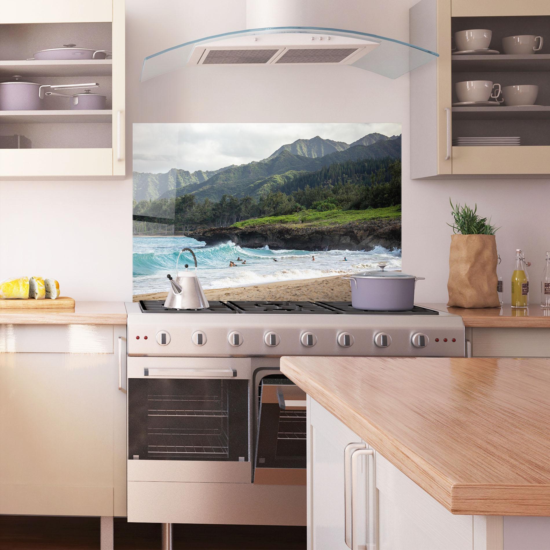 Küchenrückwand Glas Fun Waves mockup 1