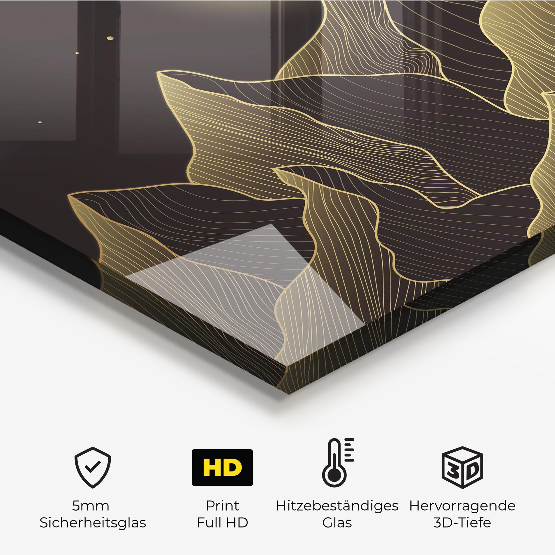 Küchenrückwand Glas Gold Shiny Moon mockup 2