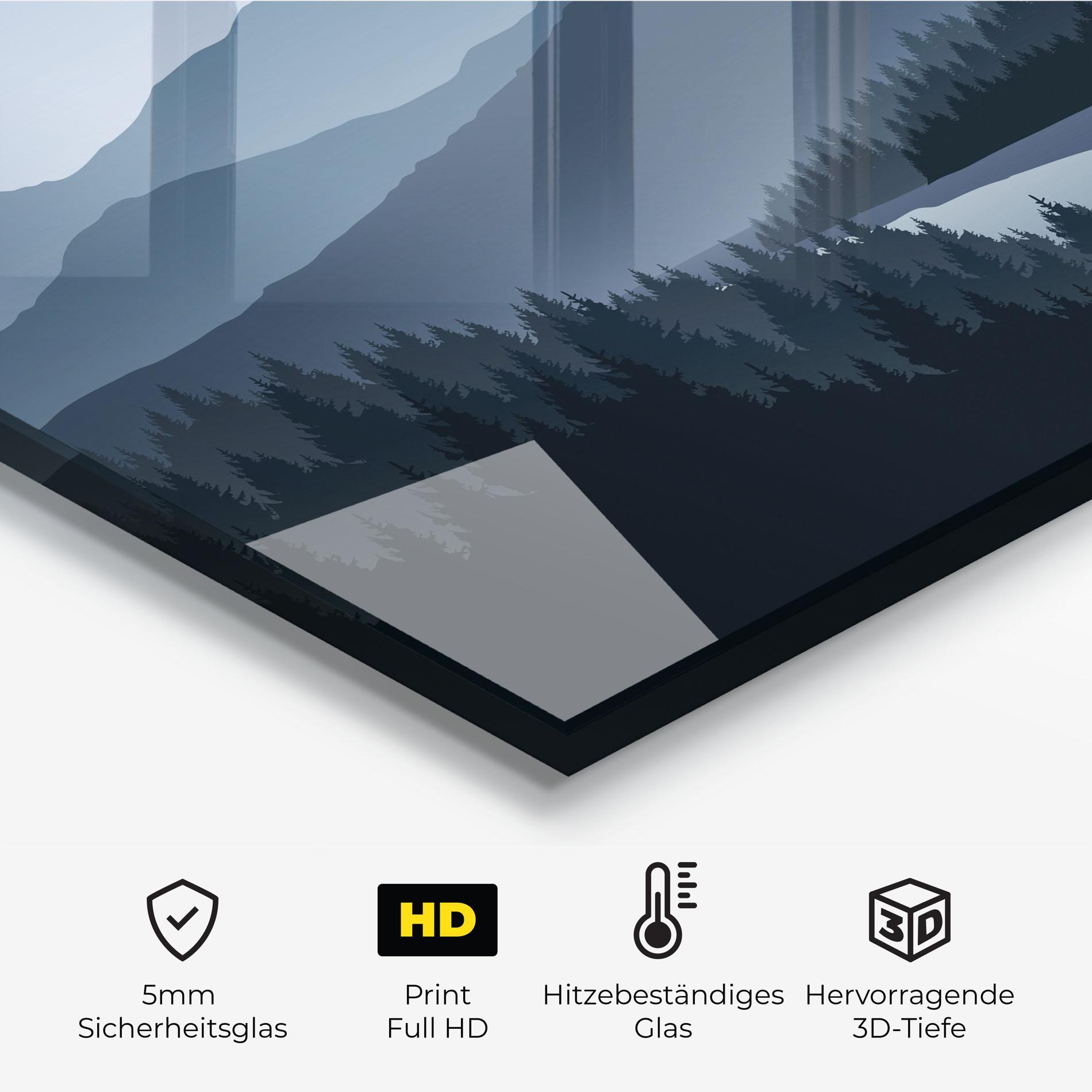 Küchenrückwand Glas Grey Mountain mockup 2