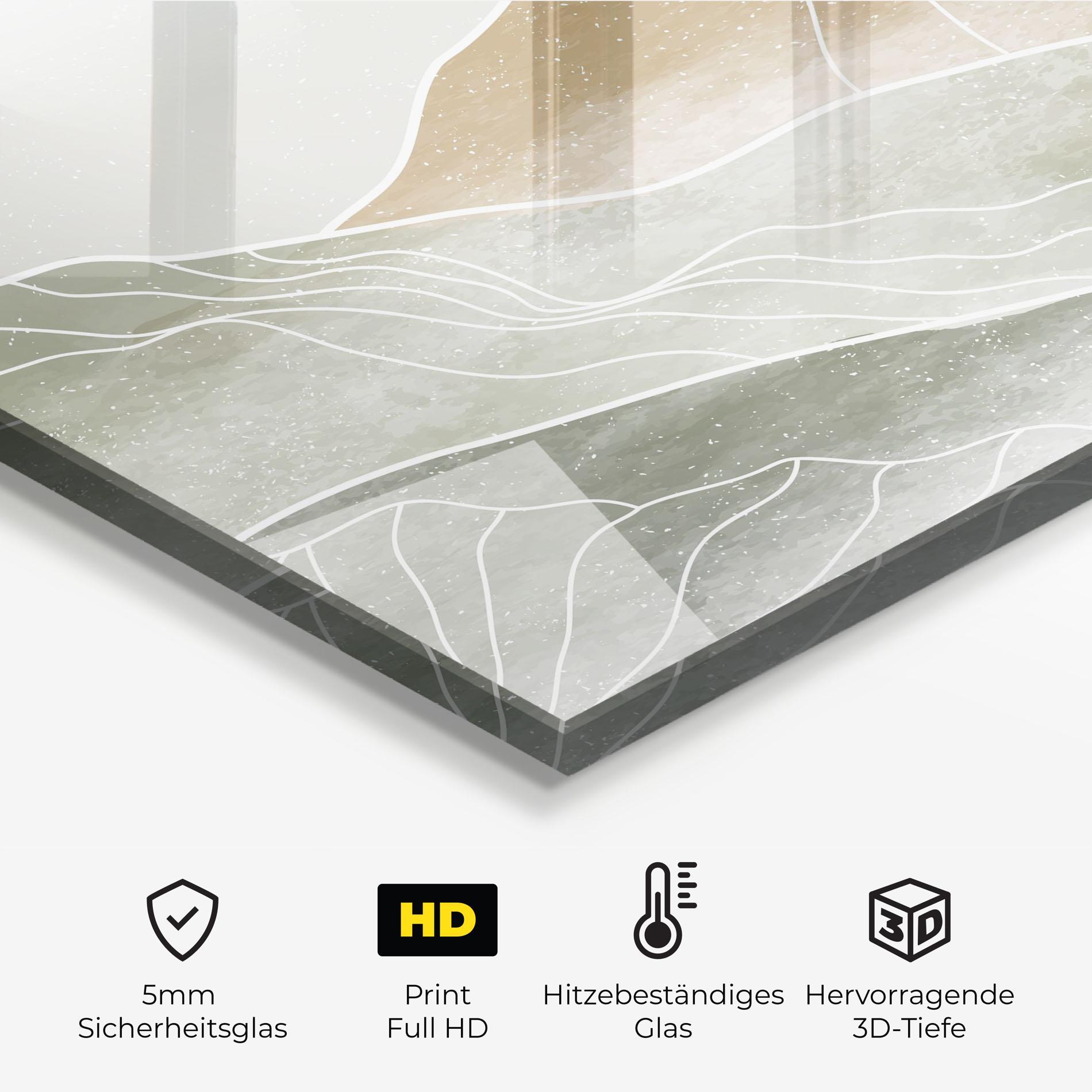 Küchenrückwand Glas Minimal Mountain mockup 2