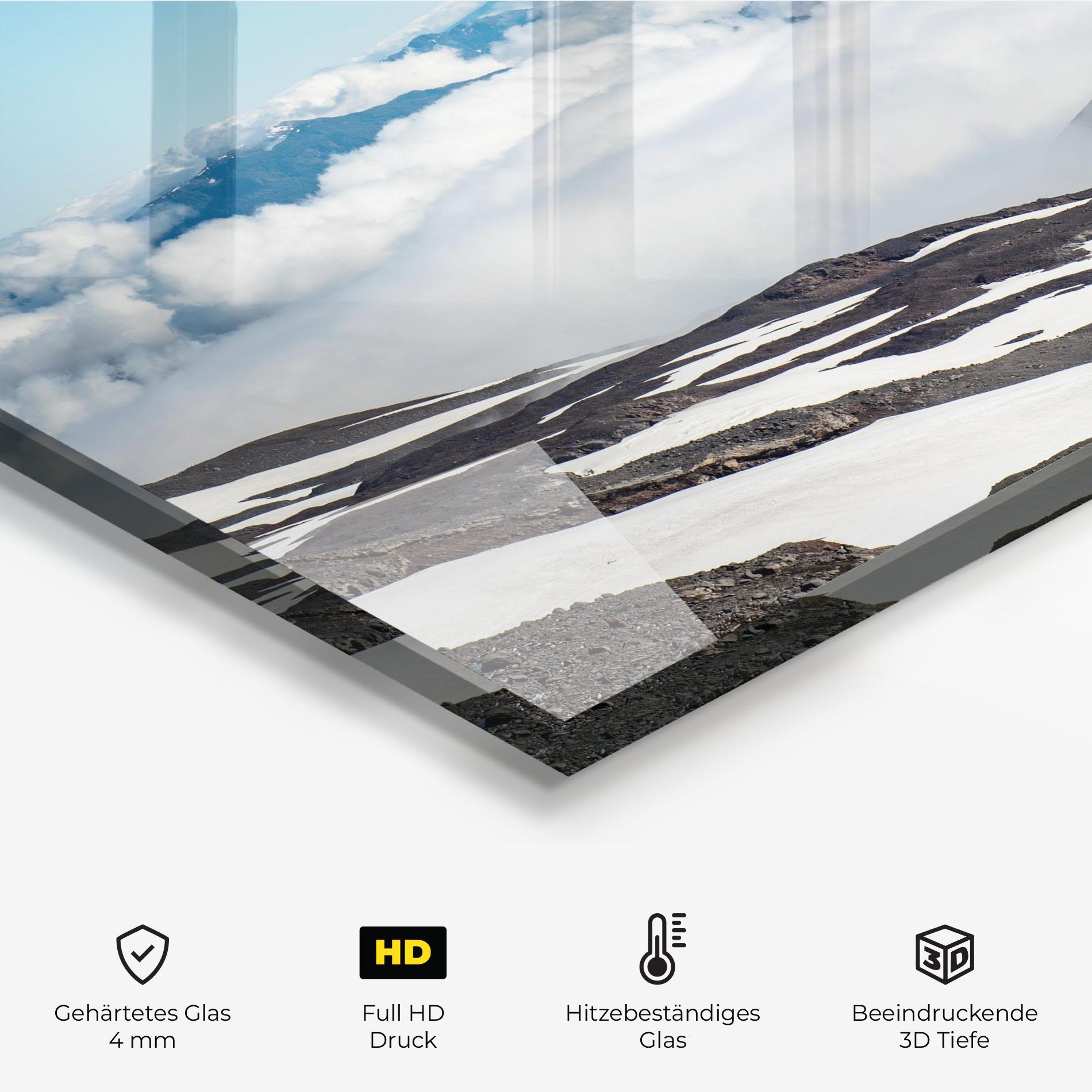 Küchenrückwand Glas Cloudy High View mockup 2