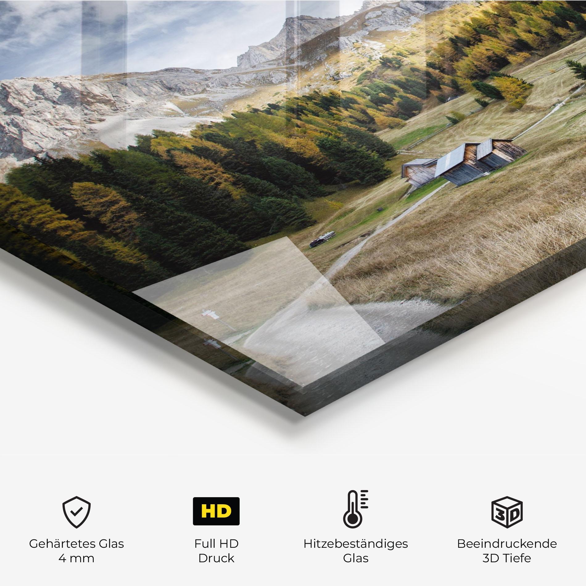 Küchenrückwand Glas Cloudy Mountains View mockup 2