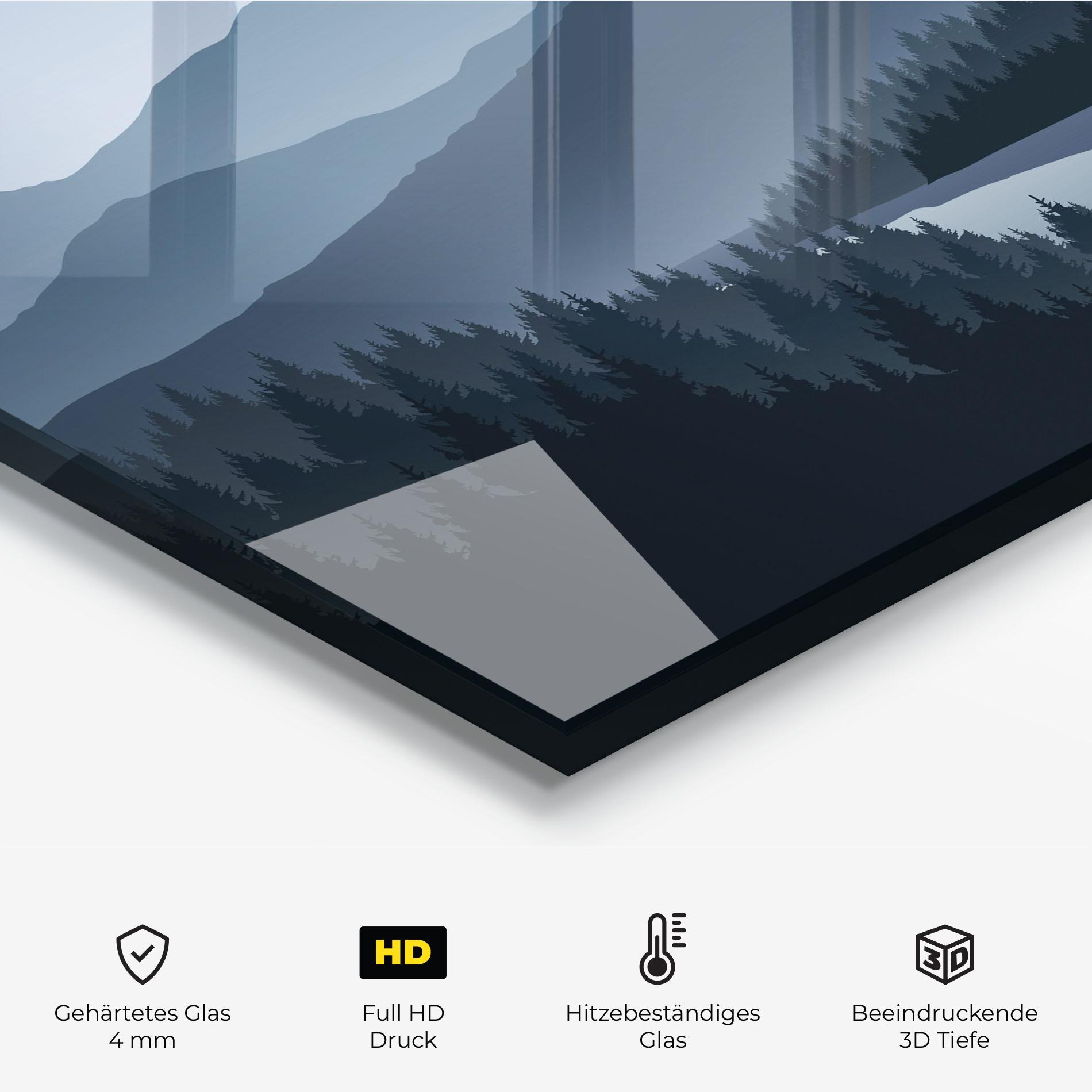 Küchenrückwand Glas Grey Mountain mockup 2