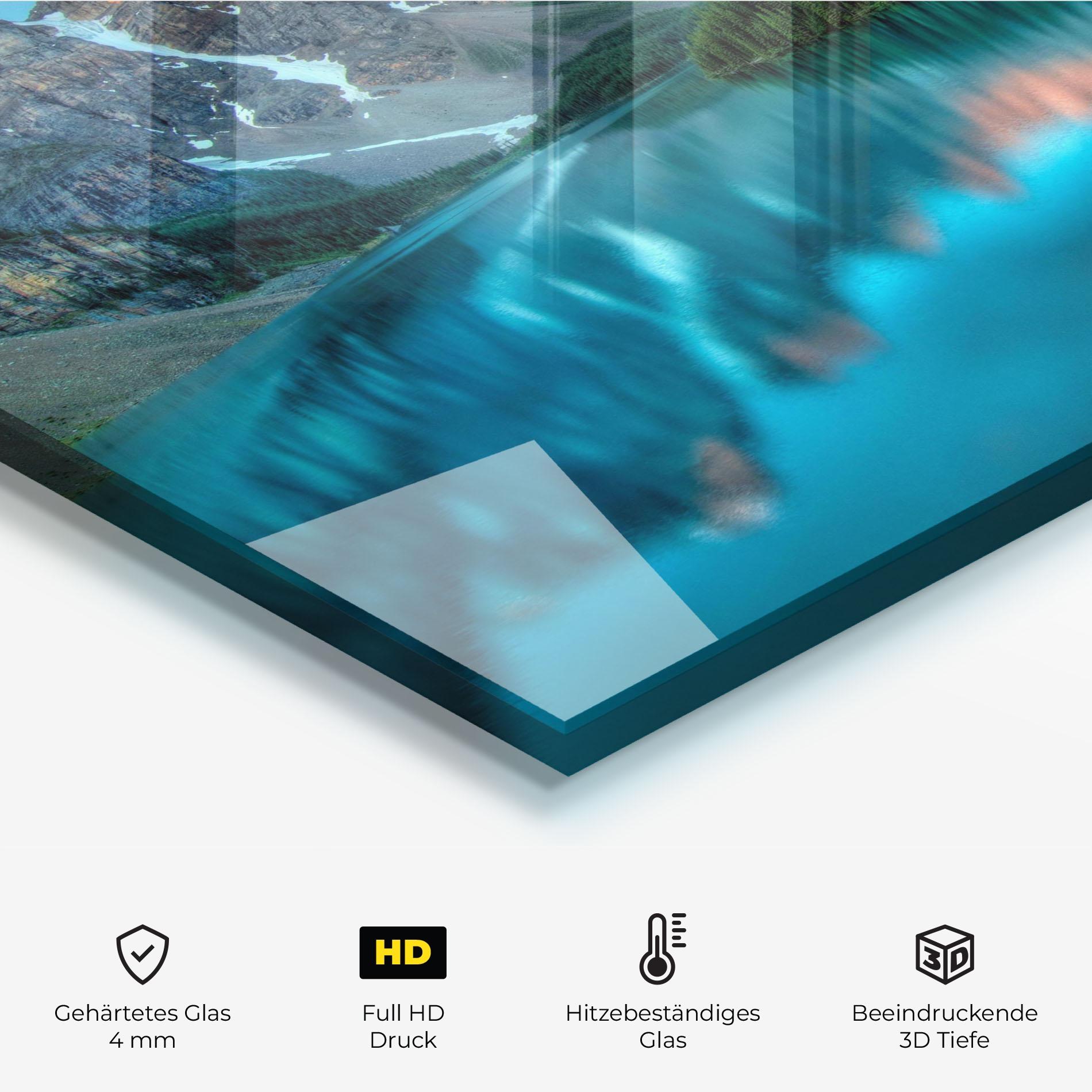 Küchenrückwand Glas Lake Reflection mockup 2